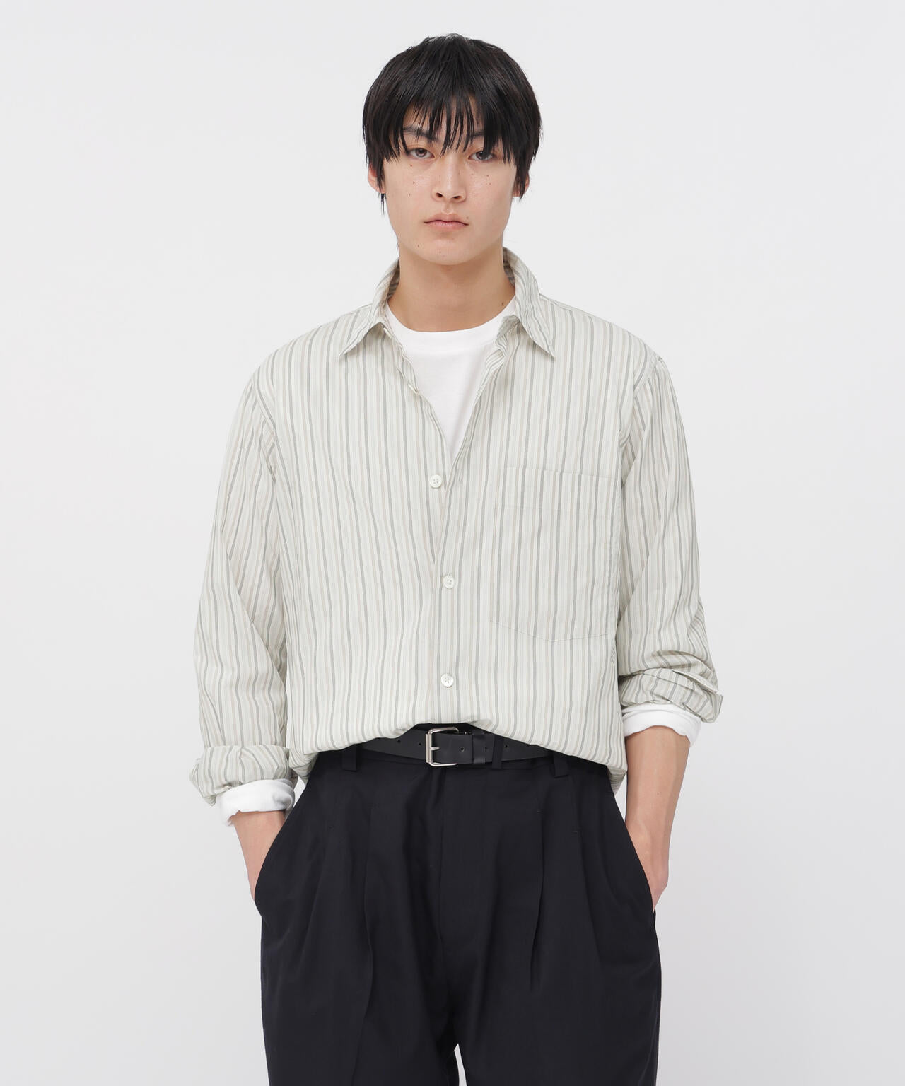 COTTON SILK STRIPE SHIRT