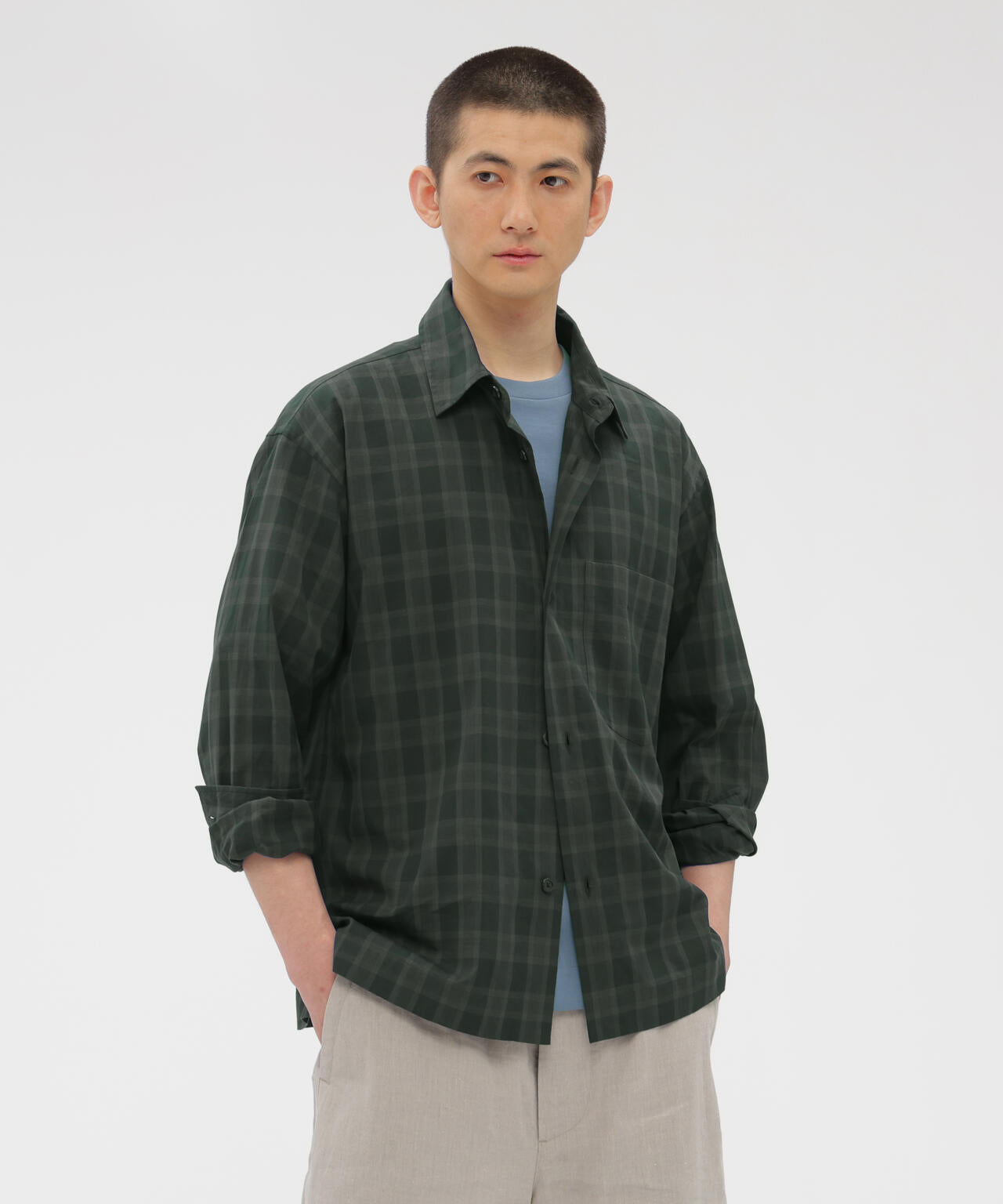 COTTON VOILE CHECK SHIRT
