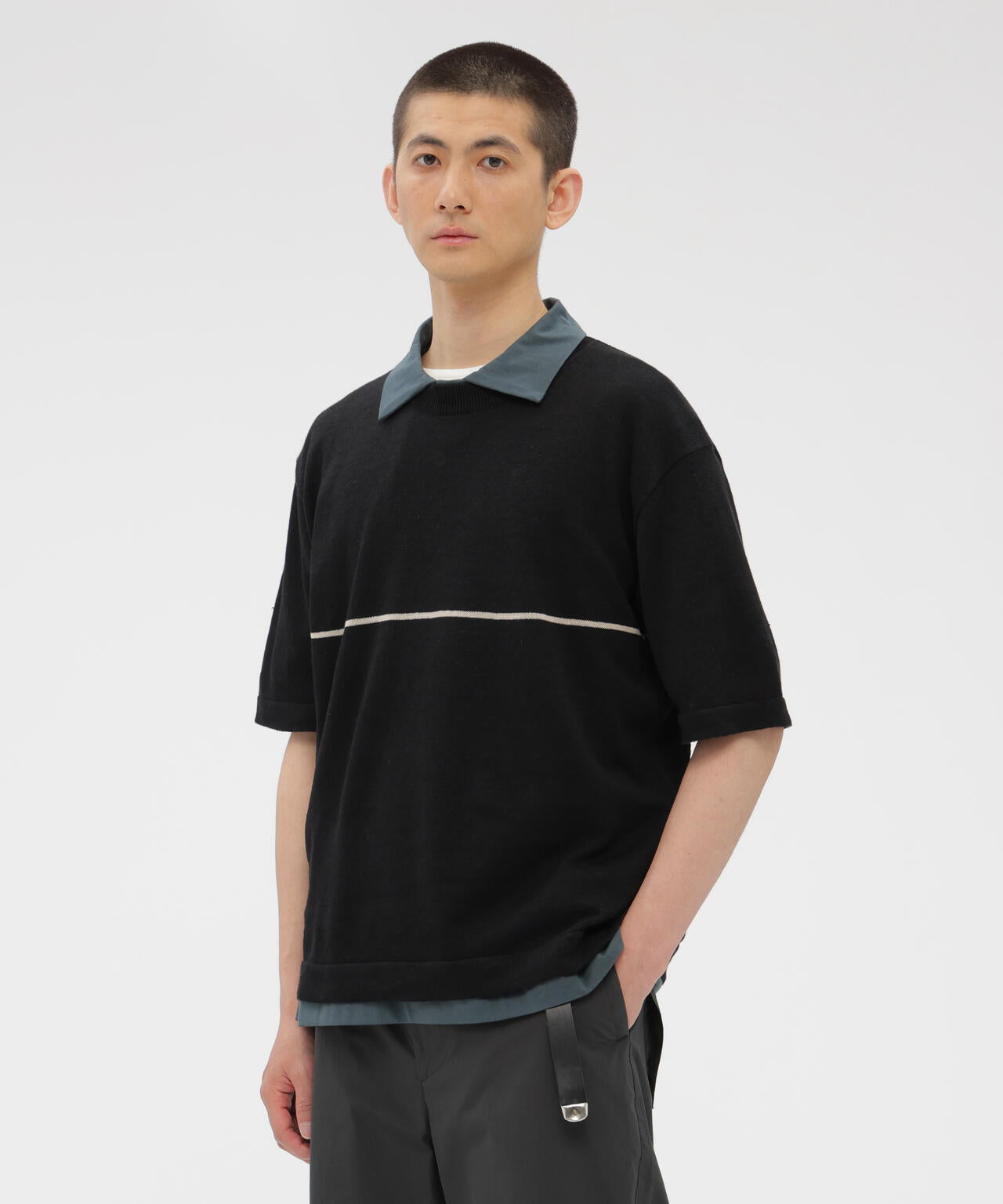 LINEN COTTON SINGLE STRIPE KNITWEAR