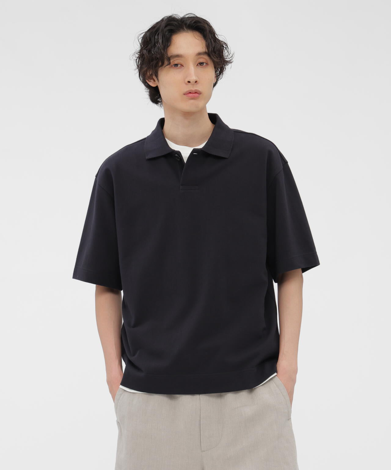 COTTON PIQUE JERSEY TOP