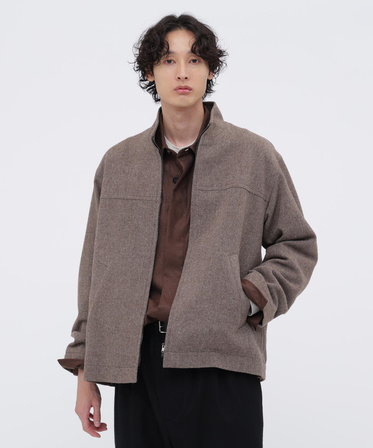 NATURAL WOOL TWILL BLOUSON