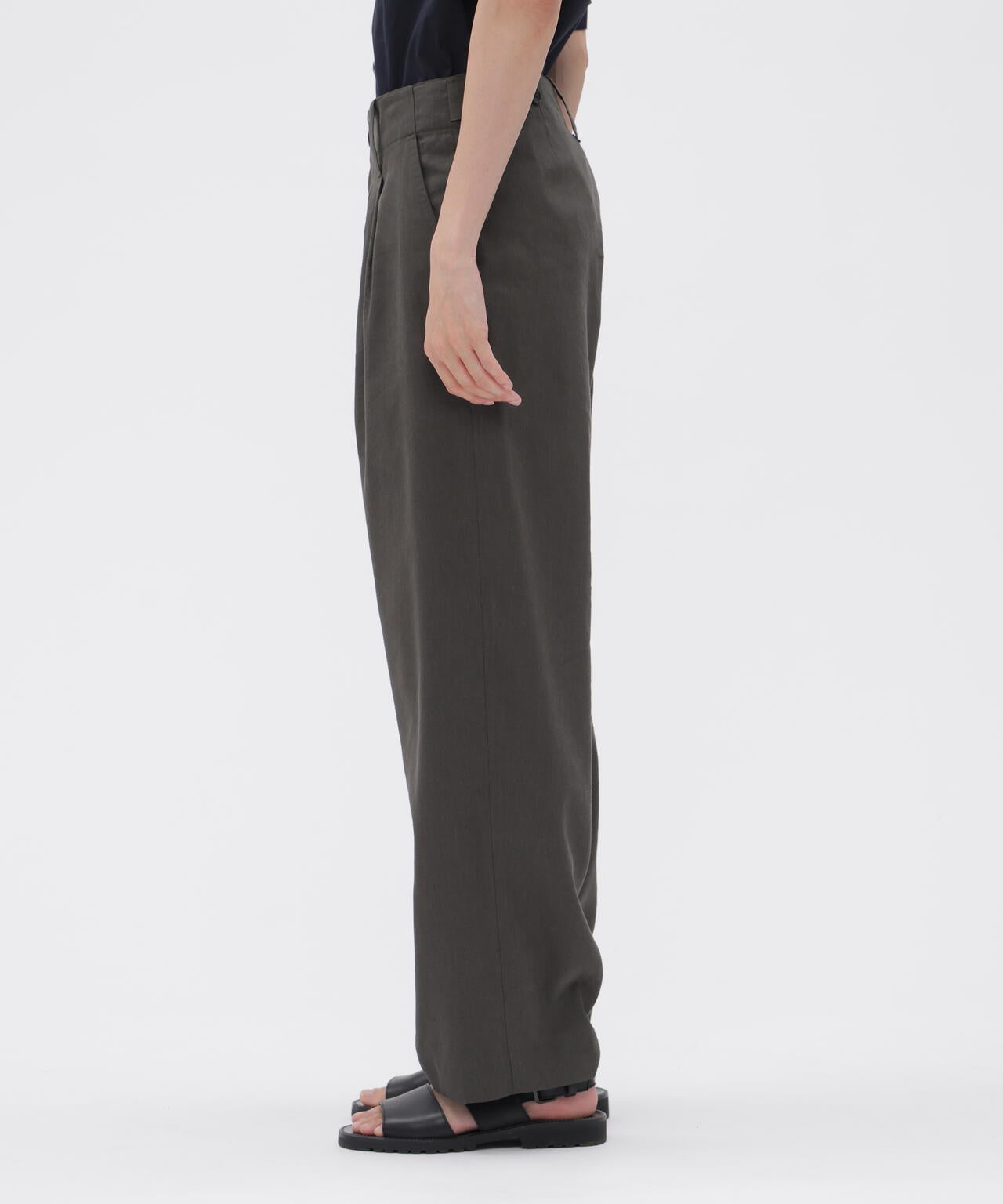 LINEN WOOL SILK PLAINWEAVE TROUSERS