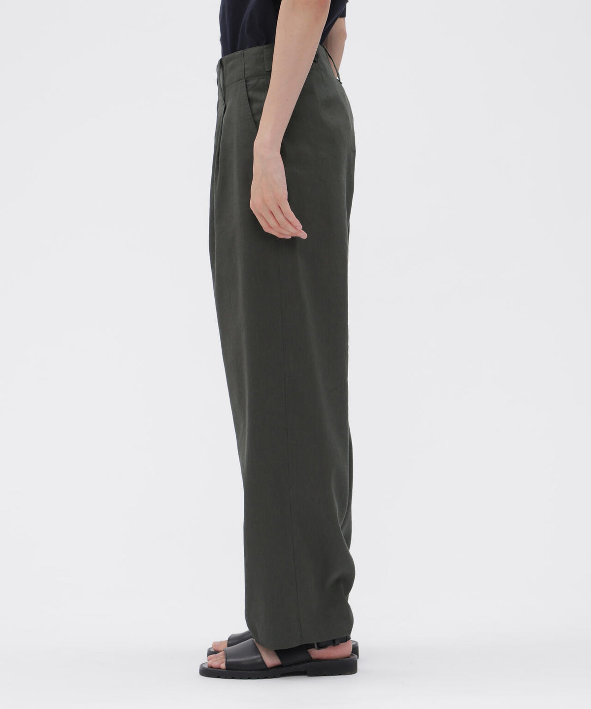 LINEN WOOL SILK PLAINWEAVE TROUSERS