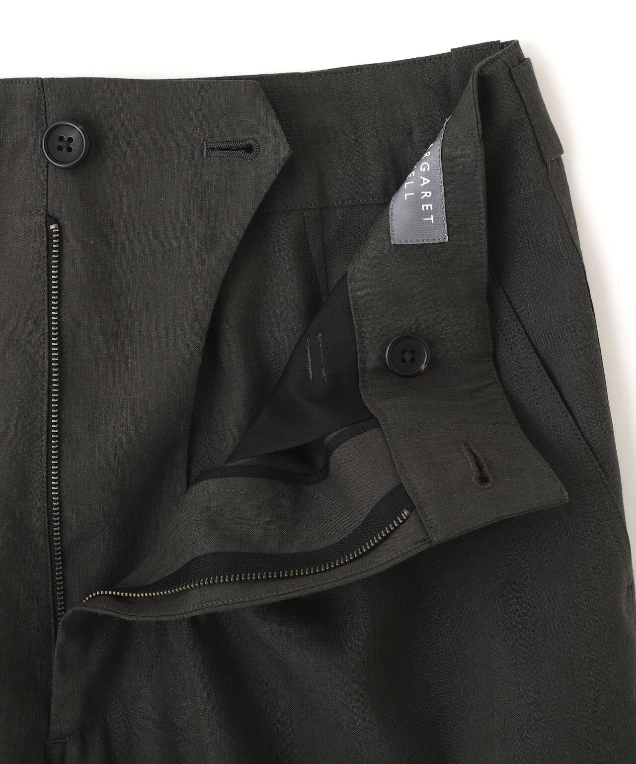 LINEN WOOL SILK PLAINWEAVE TROUSERS