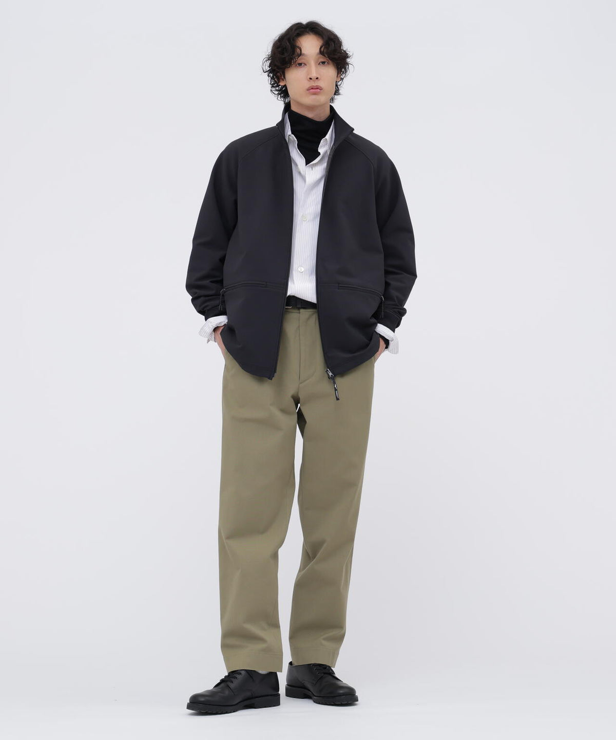 BRUSHED COTTON WOOL TWILL TROUSERS