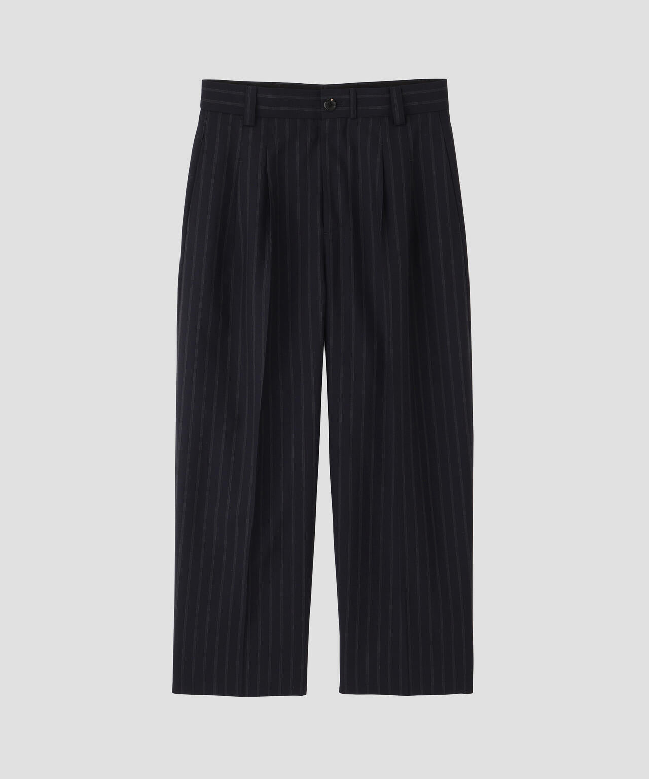 WIDE STRIPE WOOL TROUSERS