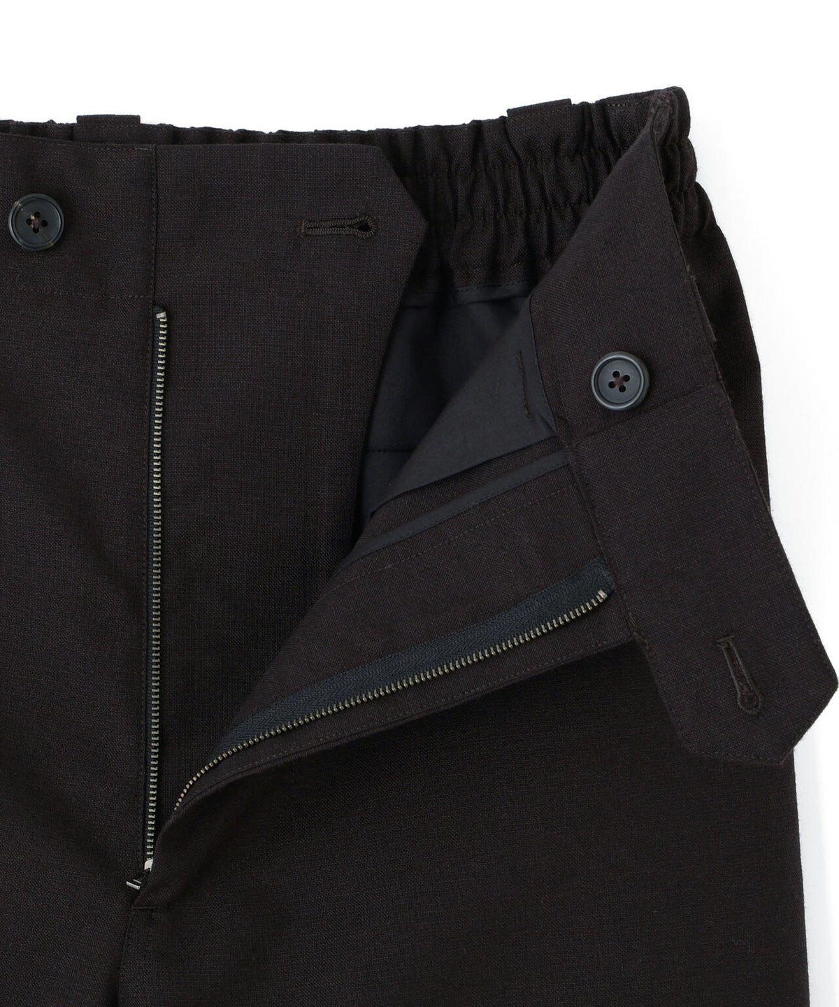 YARN DYE WOOL PLAINWEAVE TROUSERS