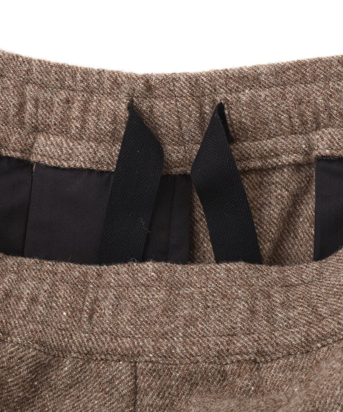 NATURAL WOOL TWILL TROUSERS
