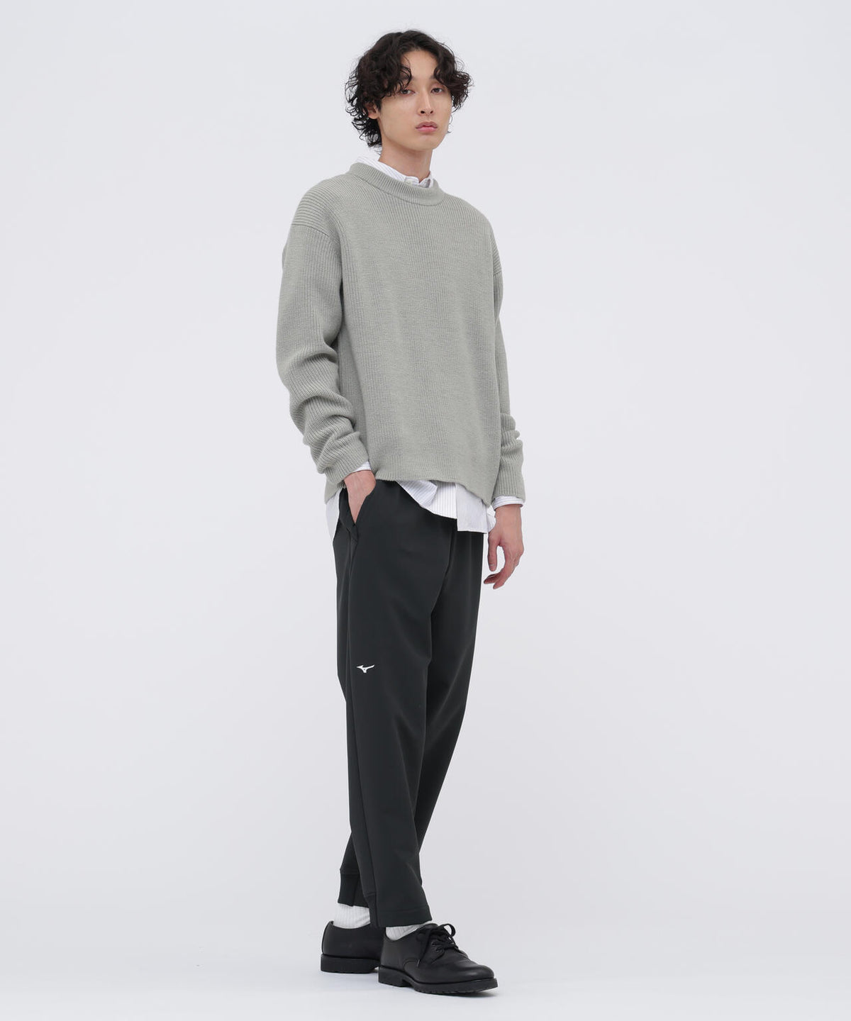 B/T BRUSHED BACK STRETCH POPLIN TROUSERS