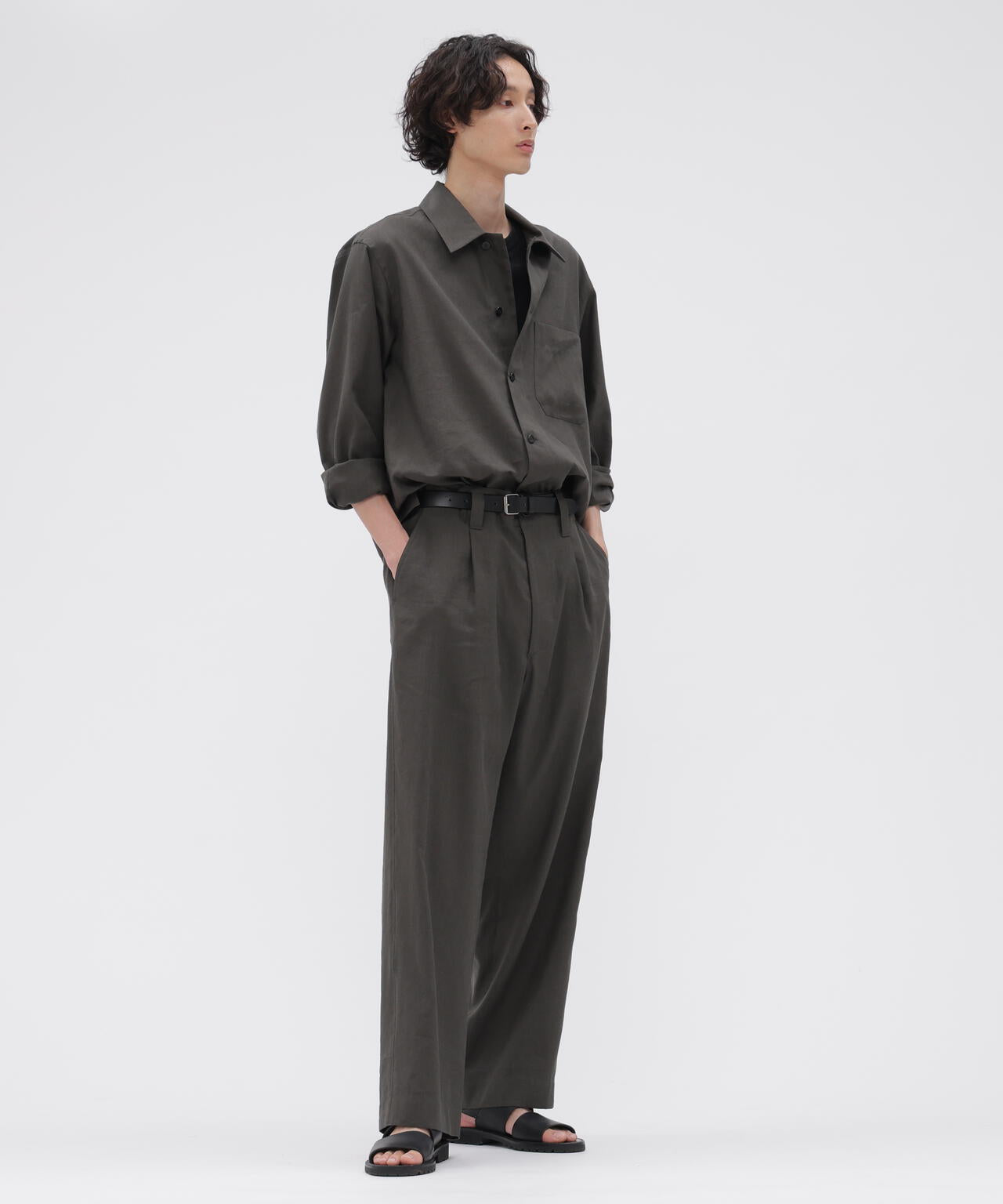 LINEN WOOL SILK PLAINWEAVE SHIRT