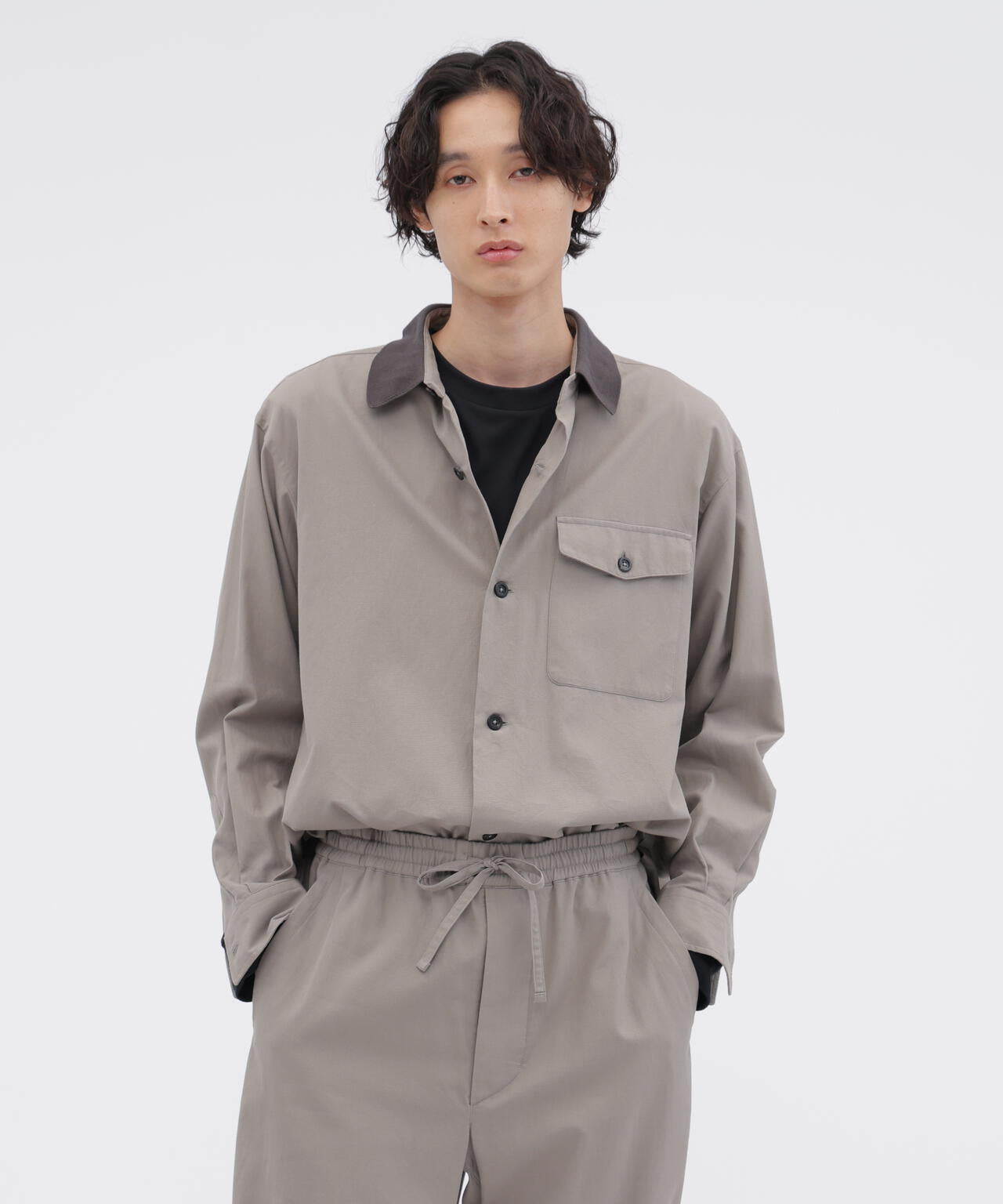 TEXTURED COTTON PIQUE SHIRT