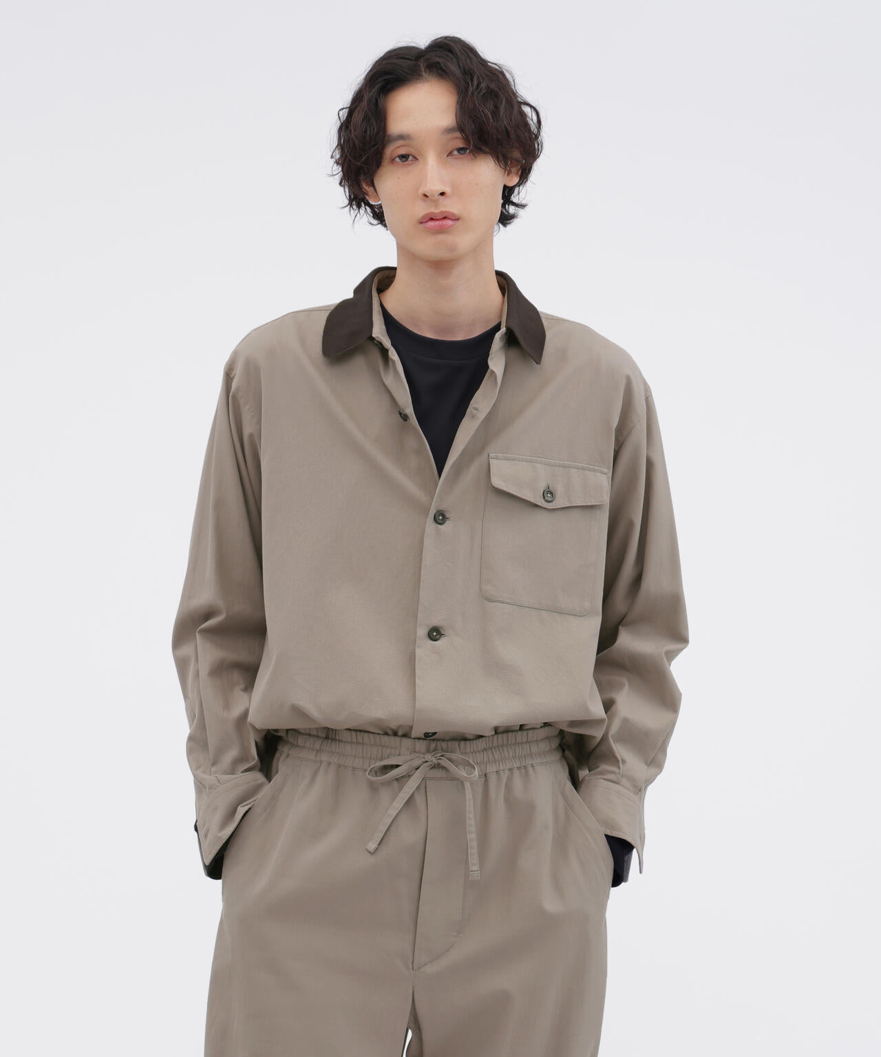 TEXTURED COTTON PIQUE SHIRT