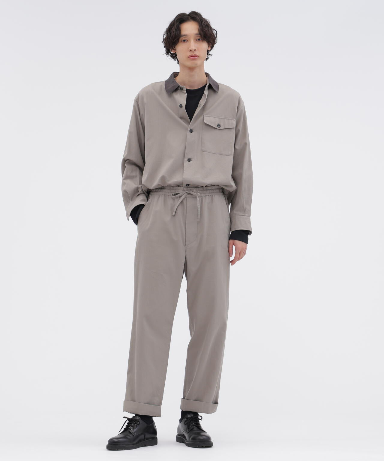 TEXTURED COTTON PIQUE SHIRT