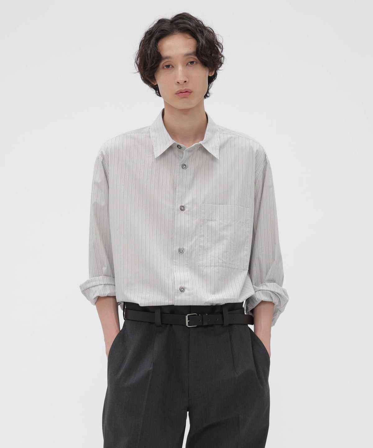 COTTON SILK STRIPE SHIRT