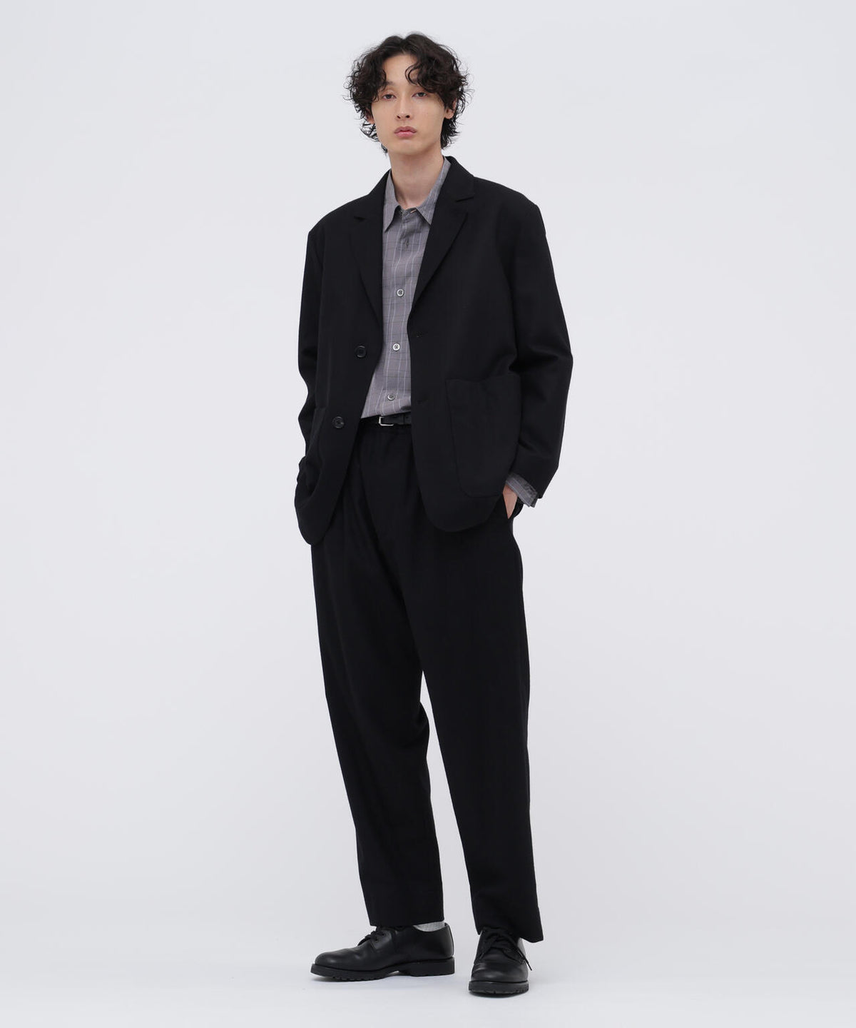 GLEN CHECK COTTON POPLIN SHIRT