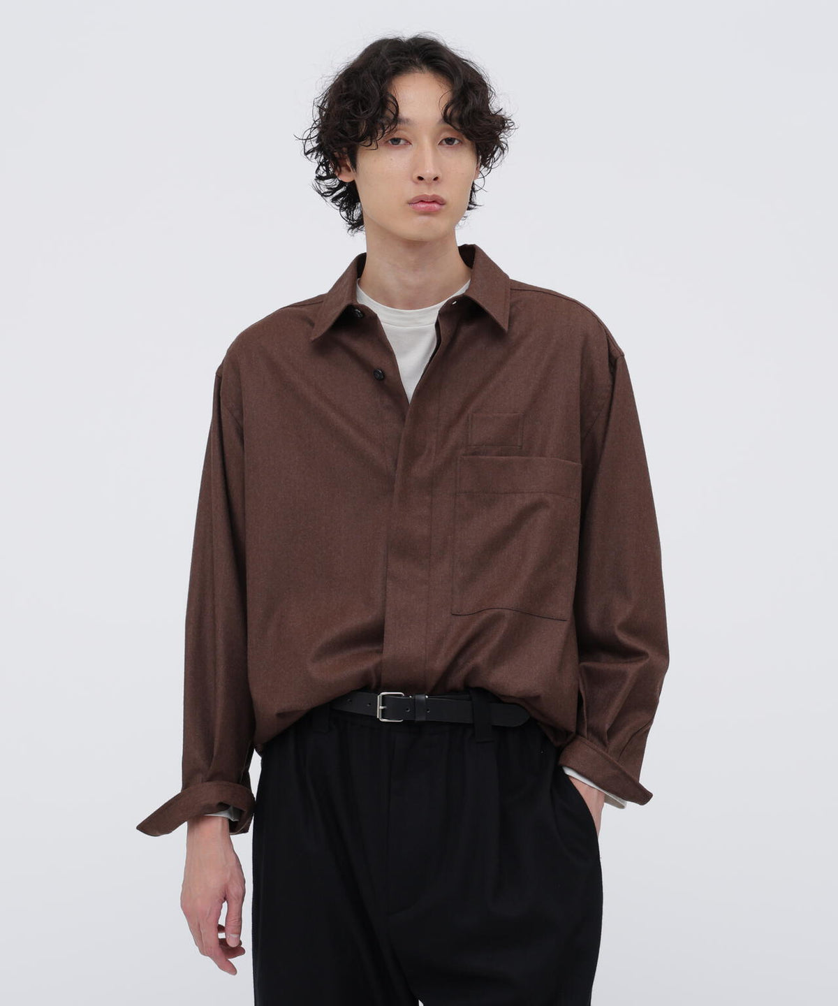 MILLED WORSTED SERGE SHIRT
