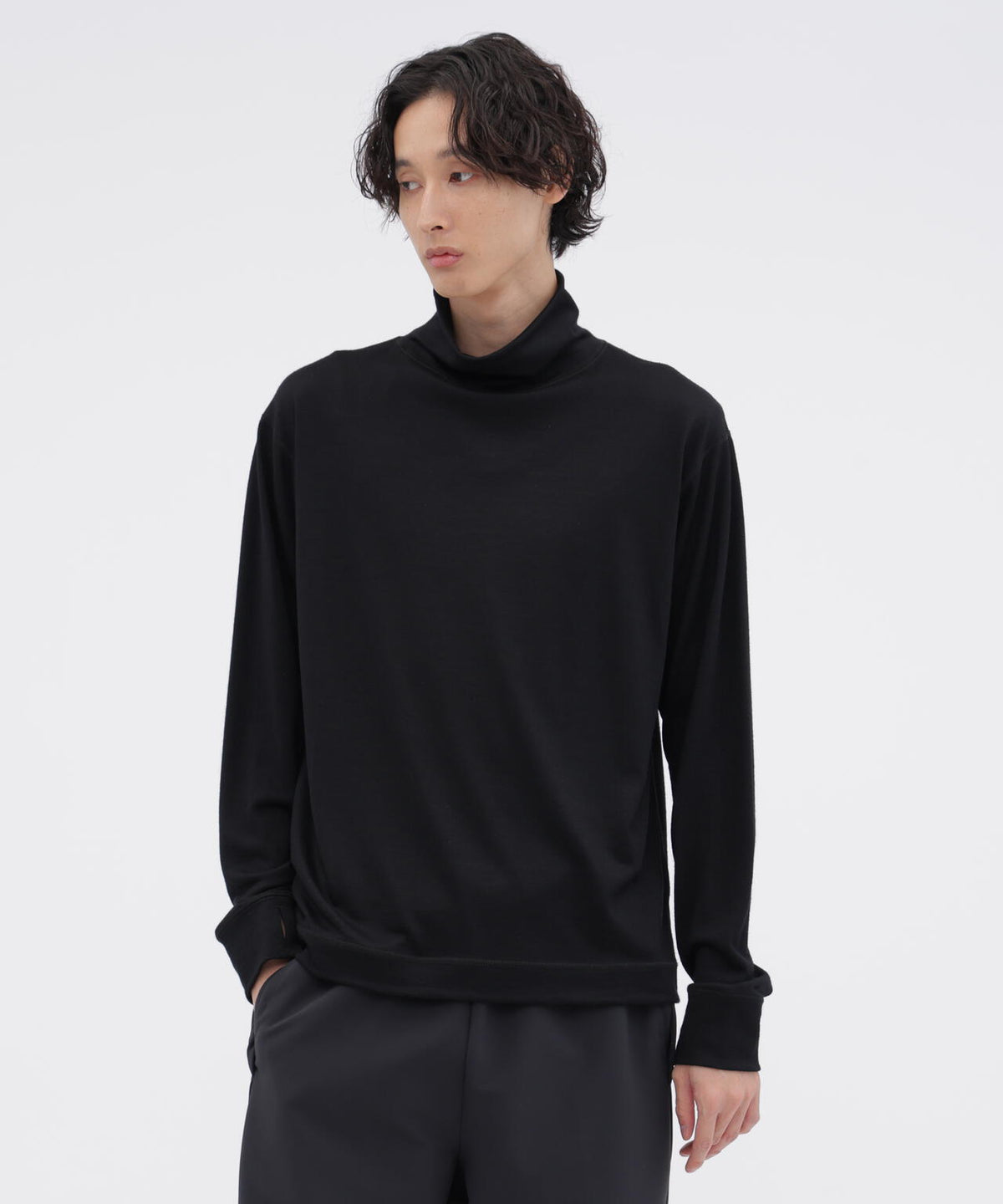 WASHABLE FINE GAUGE WOOL JERSEY TOP