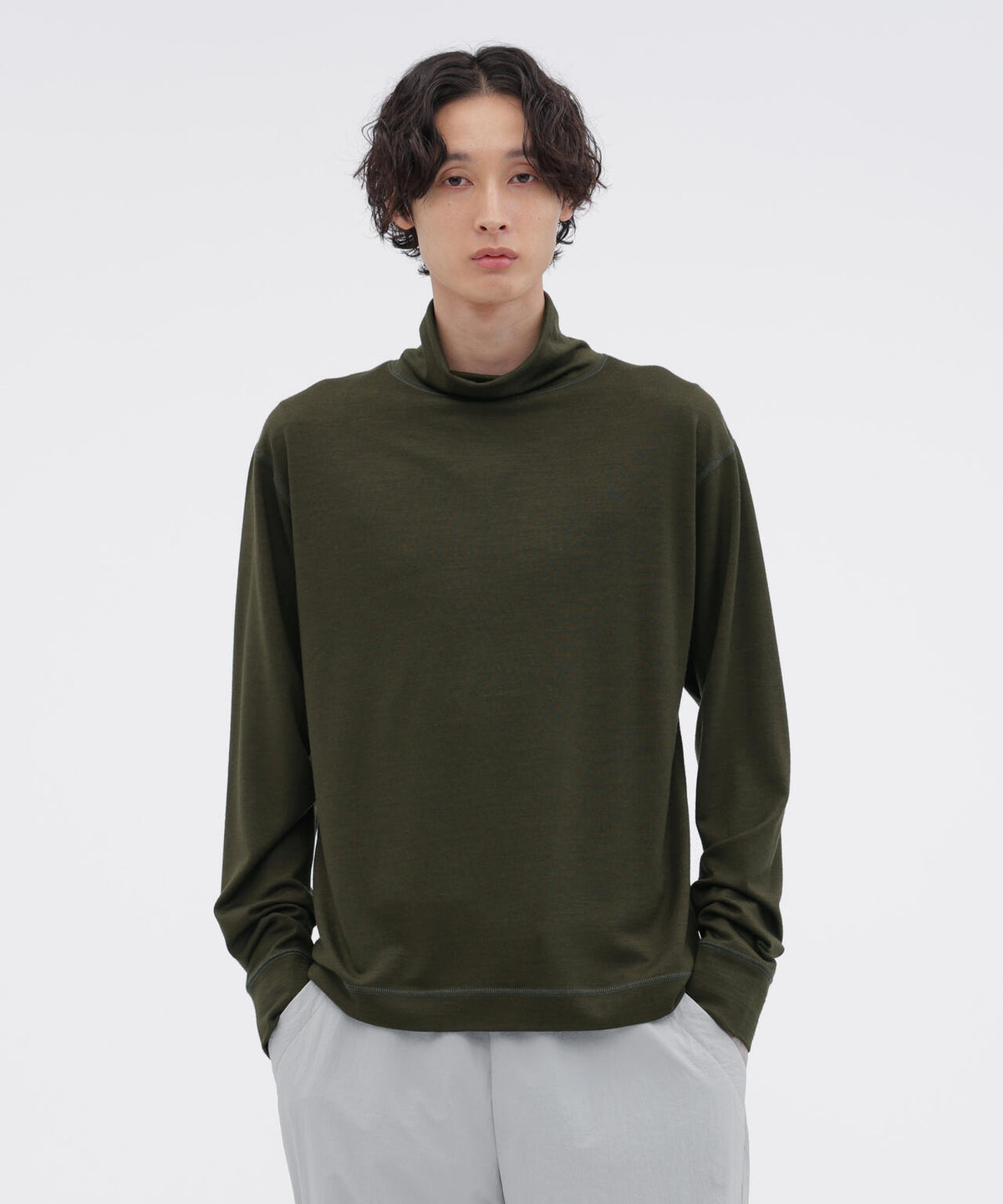 WASHABLE FINE GAUGE WOOL JERSEY TOP