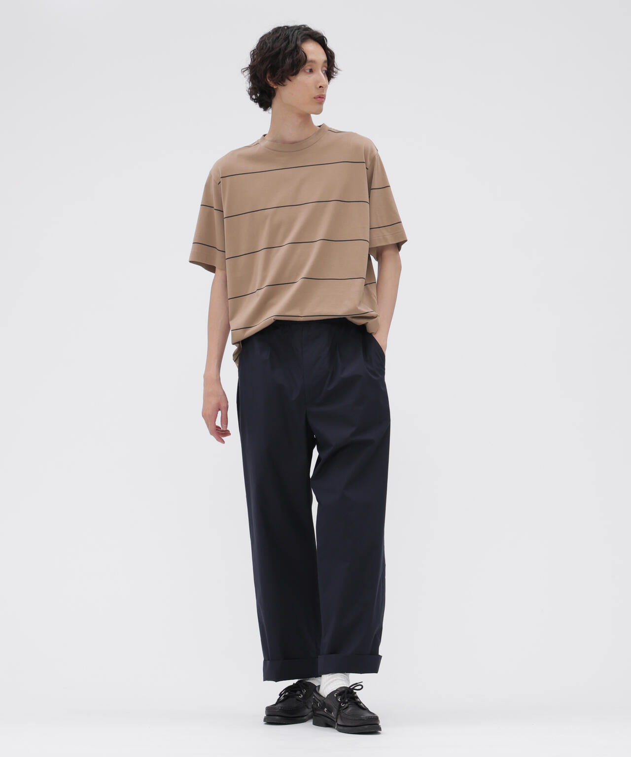 FINE COTTON STRIPE JERSEY TOP