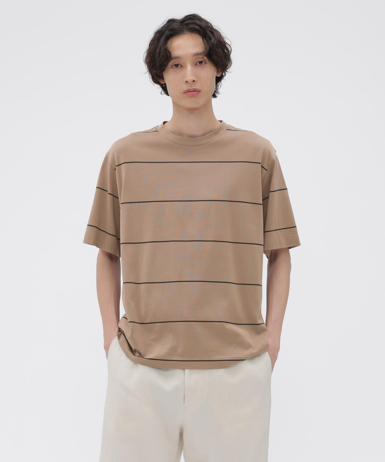 FINE COTTON STRIPE JERSEY TOP