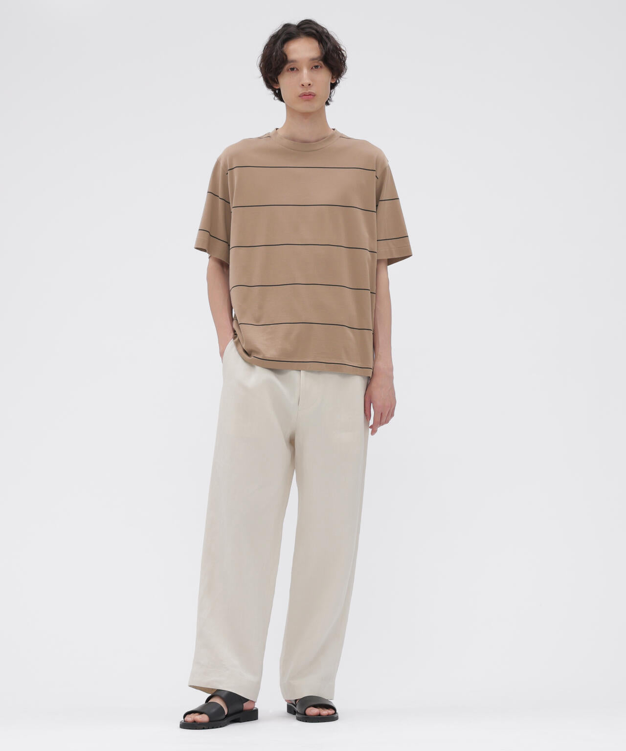 FINE COTTON STRIPE JERSEY TOP
