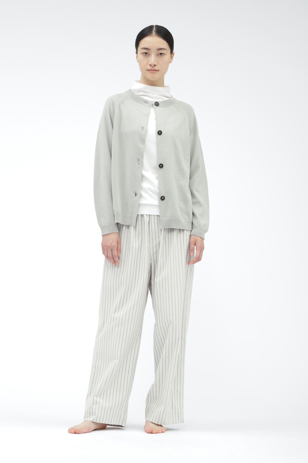 TONAL STRIPE COTTON CASHMERE