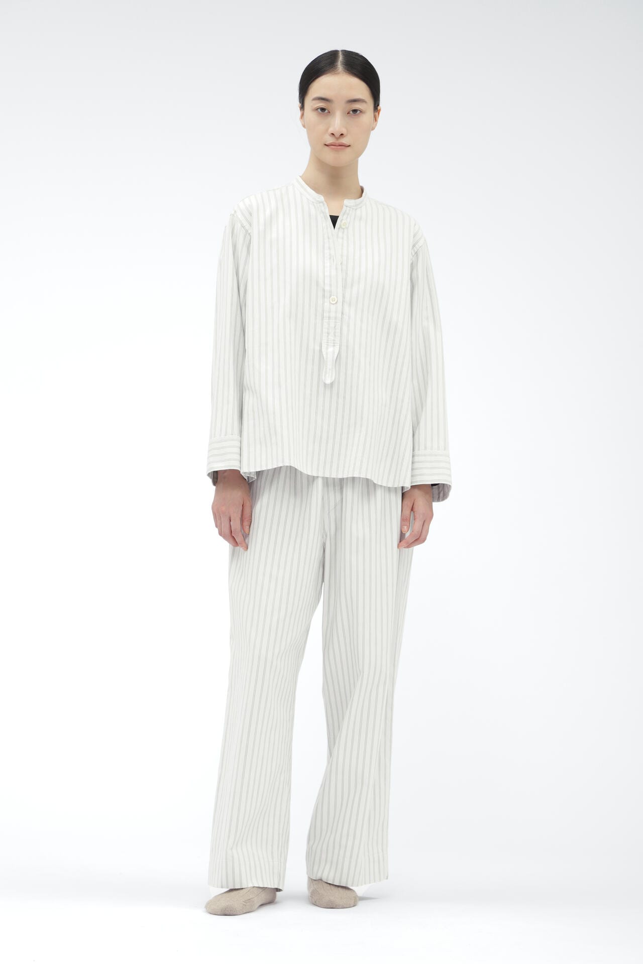 TONAL STRIPE COTTON CASHMERE