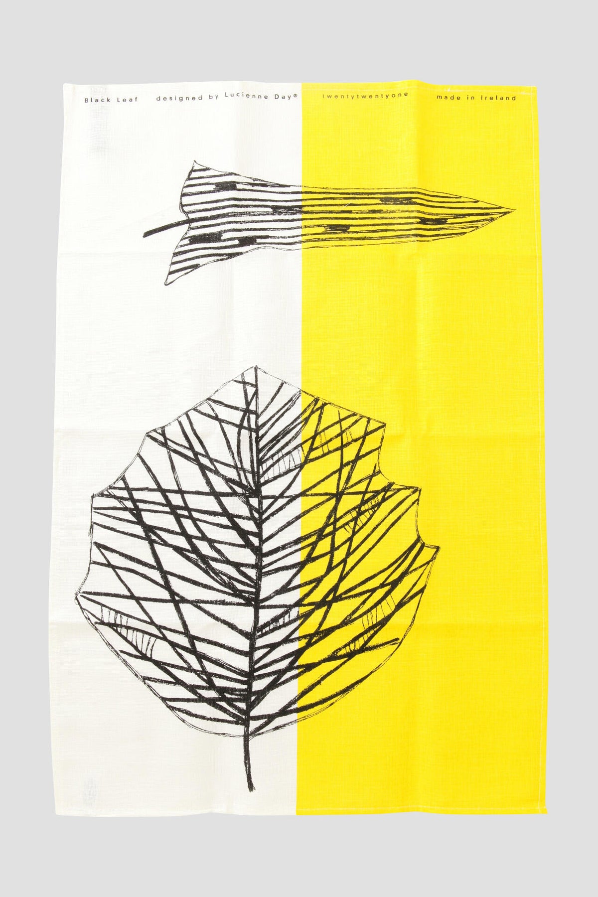 LUCIENNE DAY BLACK LEAF TEA TOWEL