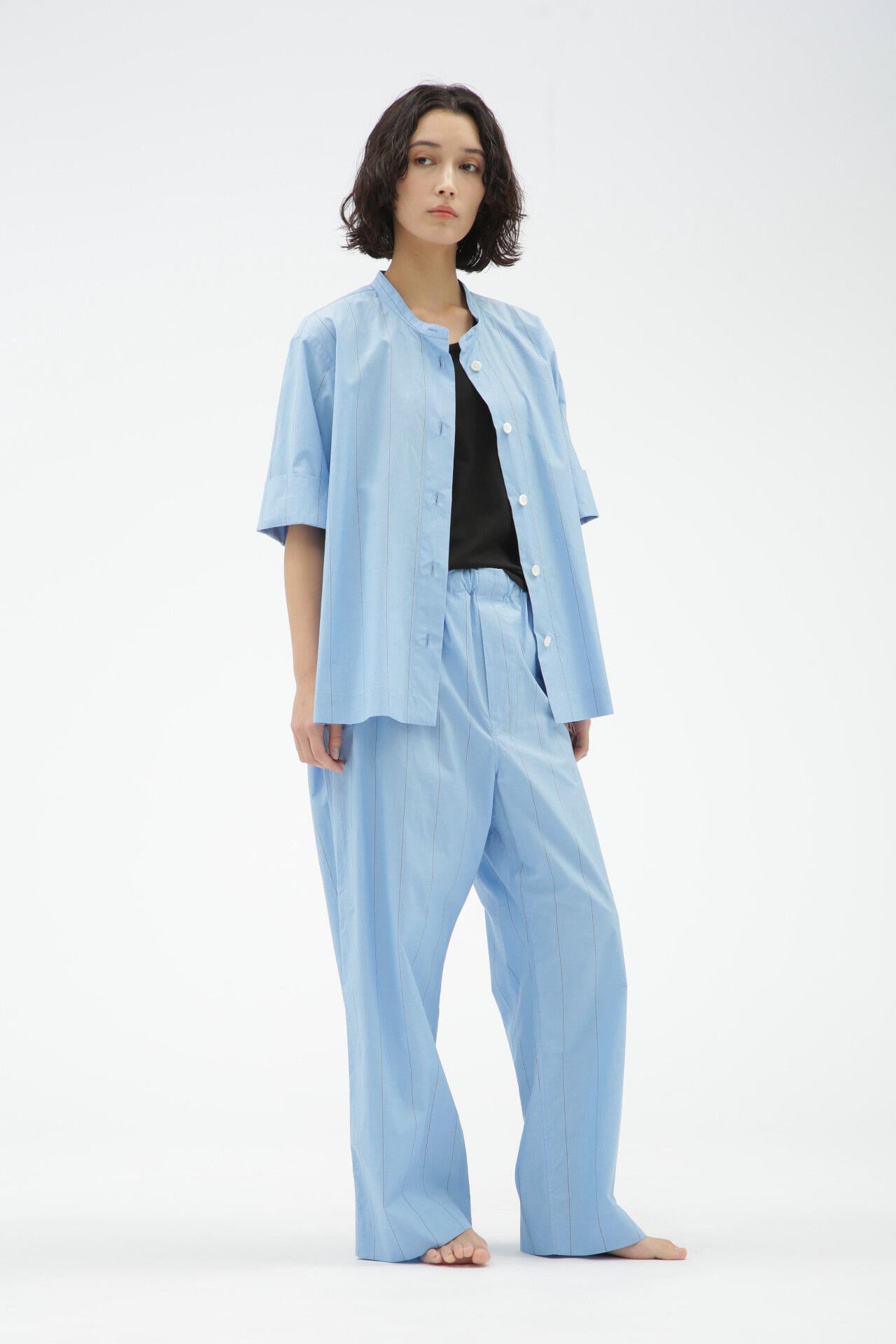 WIDE STRIPE COTTON LINEN