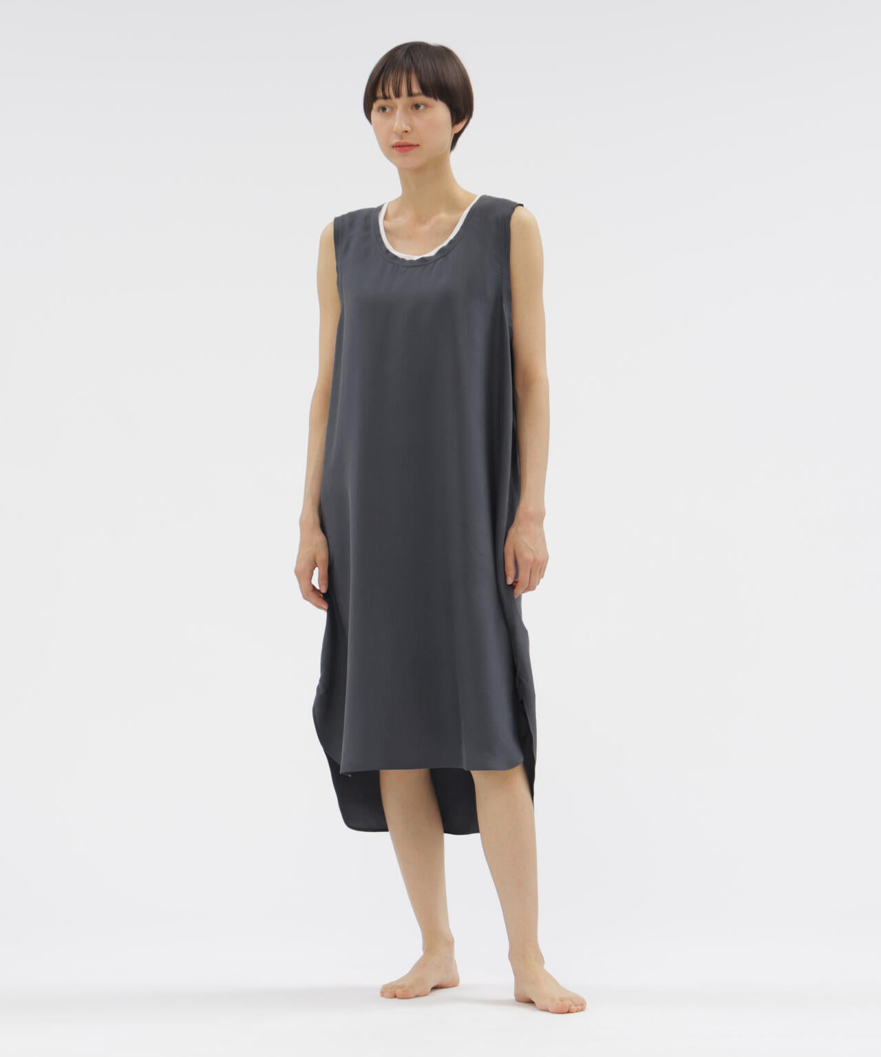 SAND WASHED SILK POPLIN DRESS