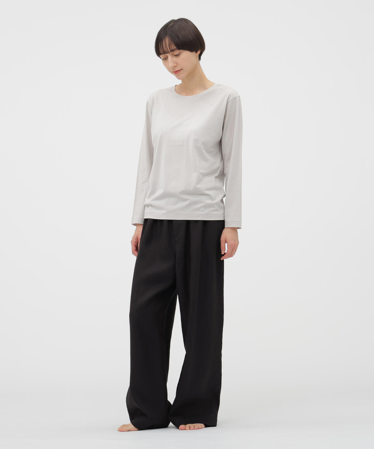BRUSHED LINEN TWILL TROUSERS