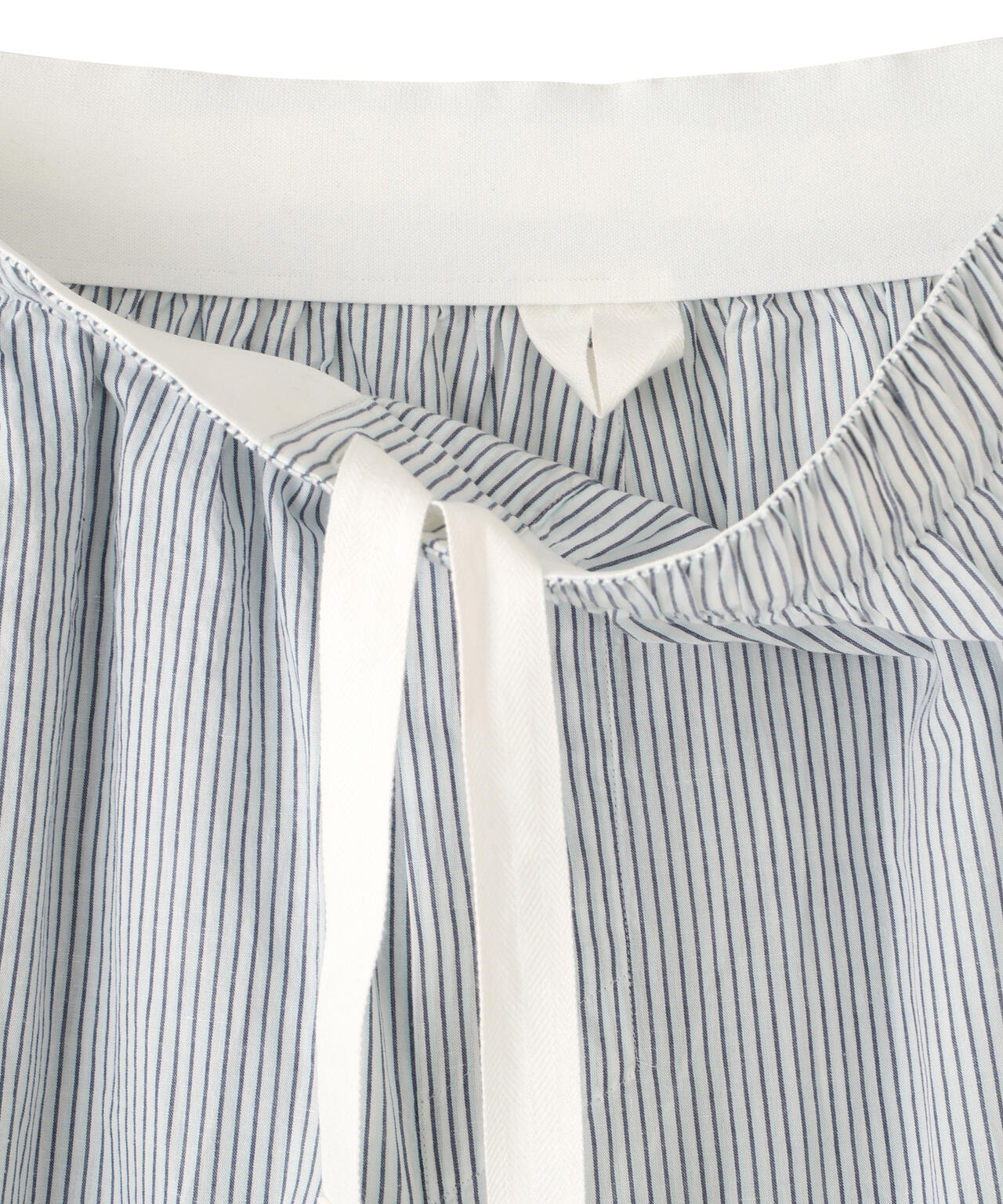 COTTON LINEN MINI STRIPE TROUSERS