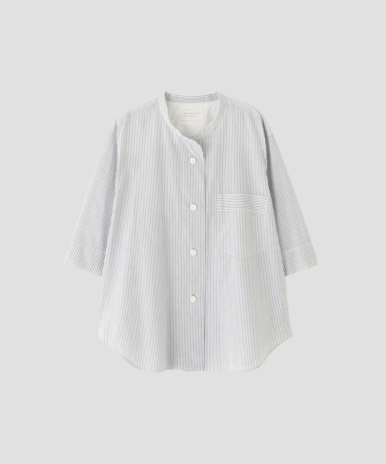 COTTON LINEN MINI STRIPE SHIRT