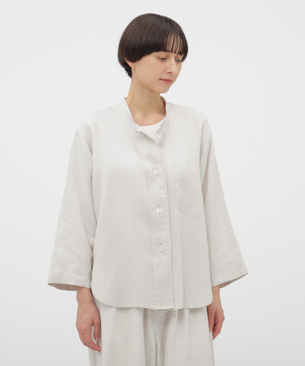 BRUSHED LINEN TWILL SHIRT