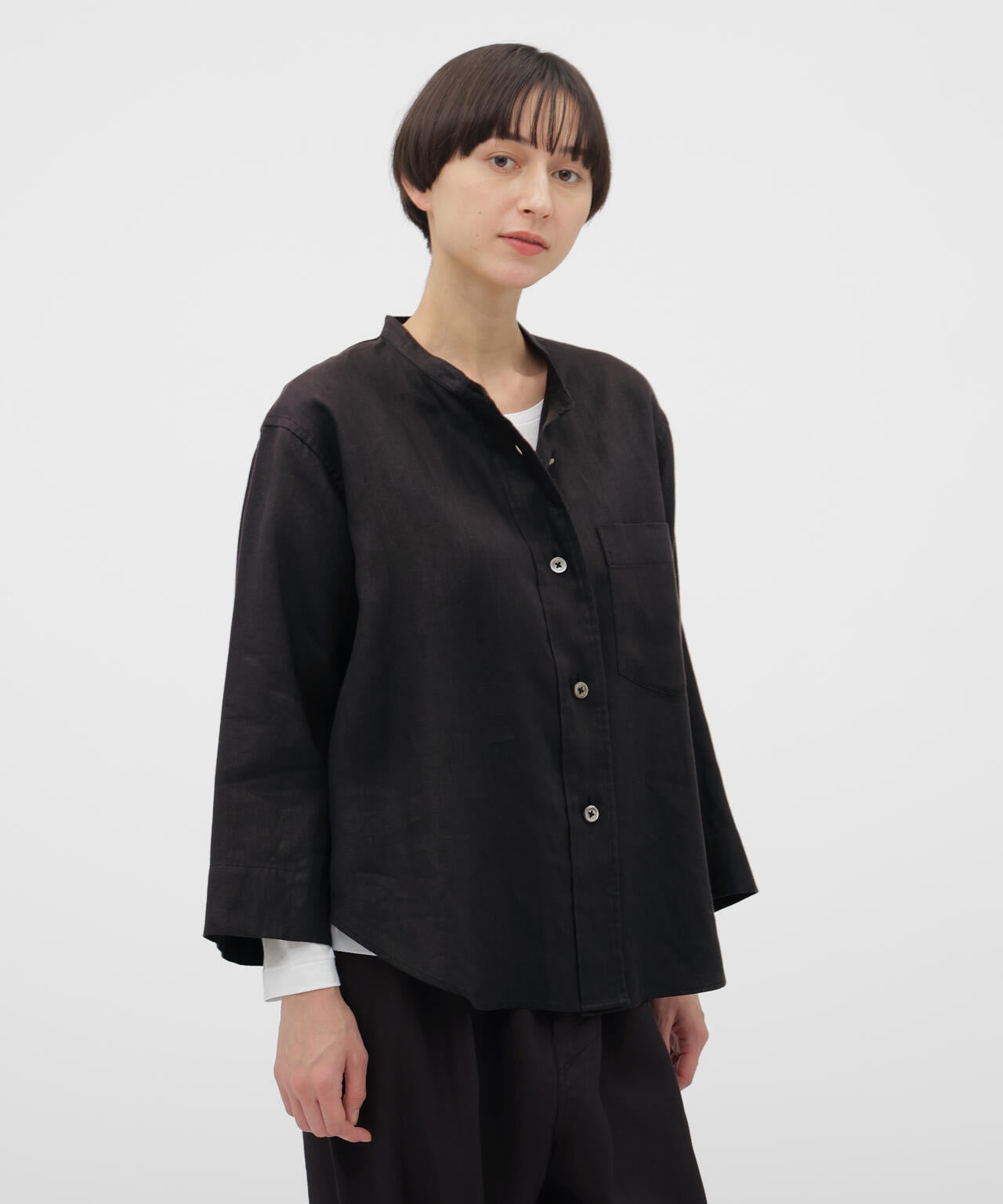 BRUSHED LINEN TWILL SHIRT