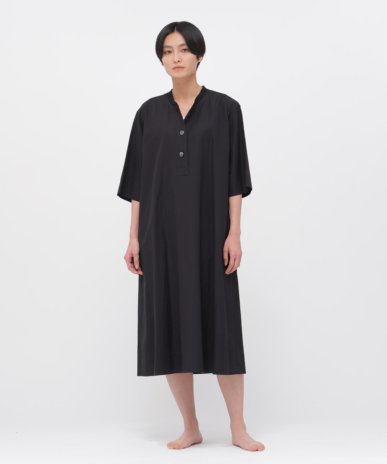 COTTON LINEN POPLIN DRESS