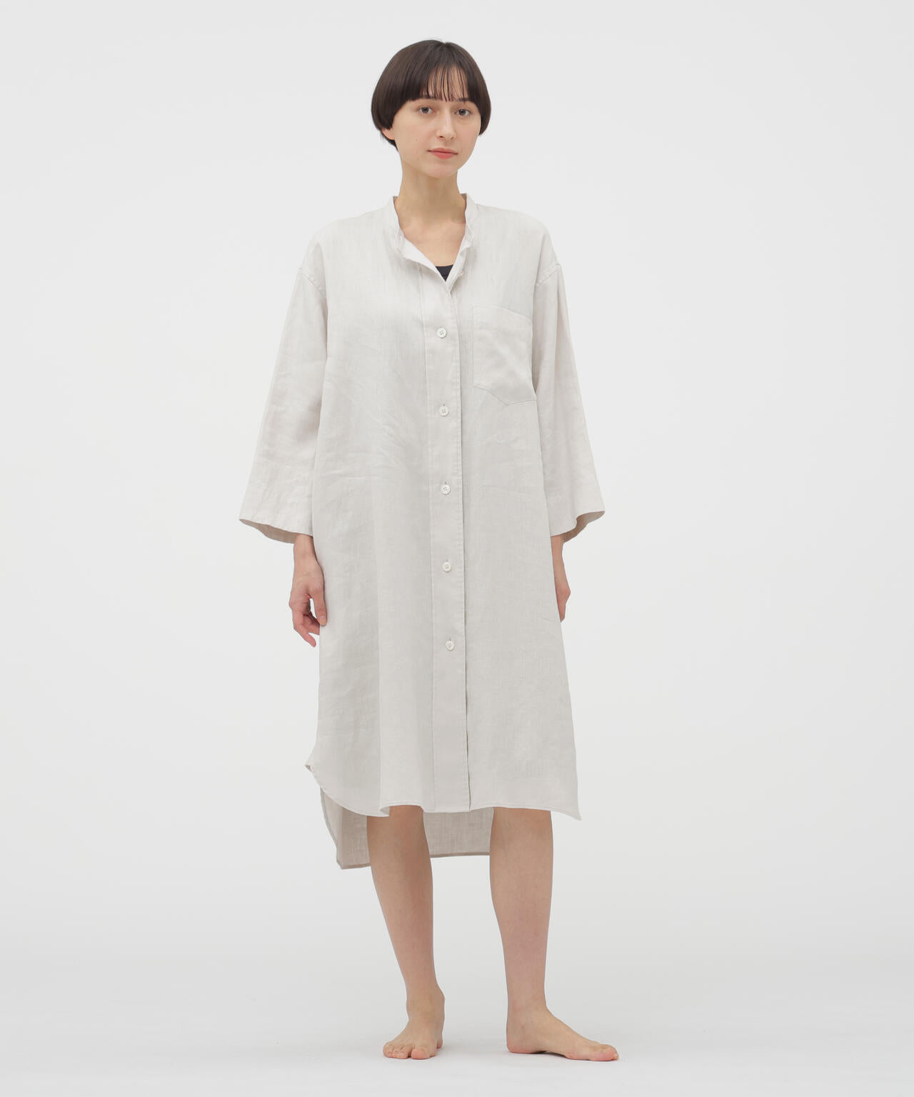 BRUSHED LINEN TWILL DRESS