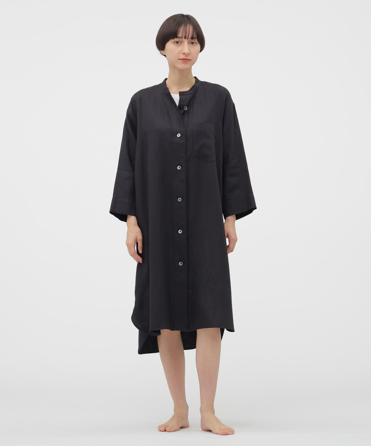 BRUSHED LINEN TWILL DRESS