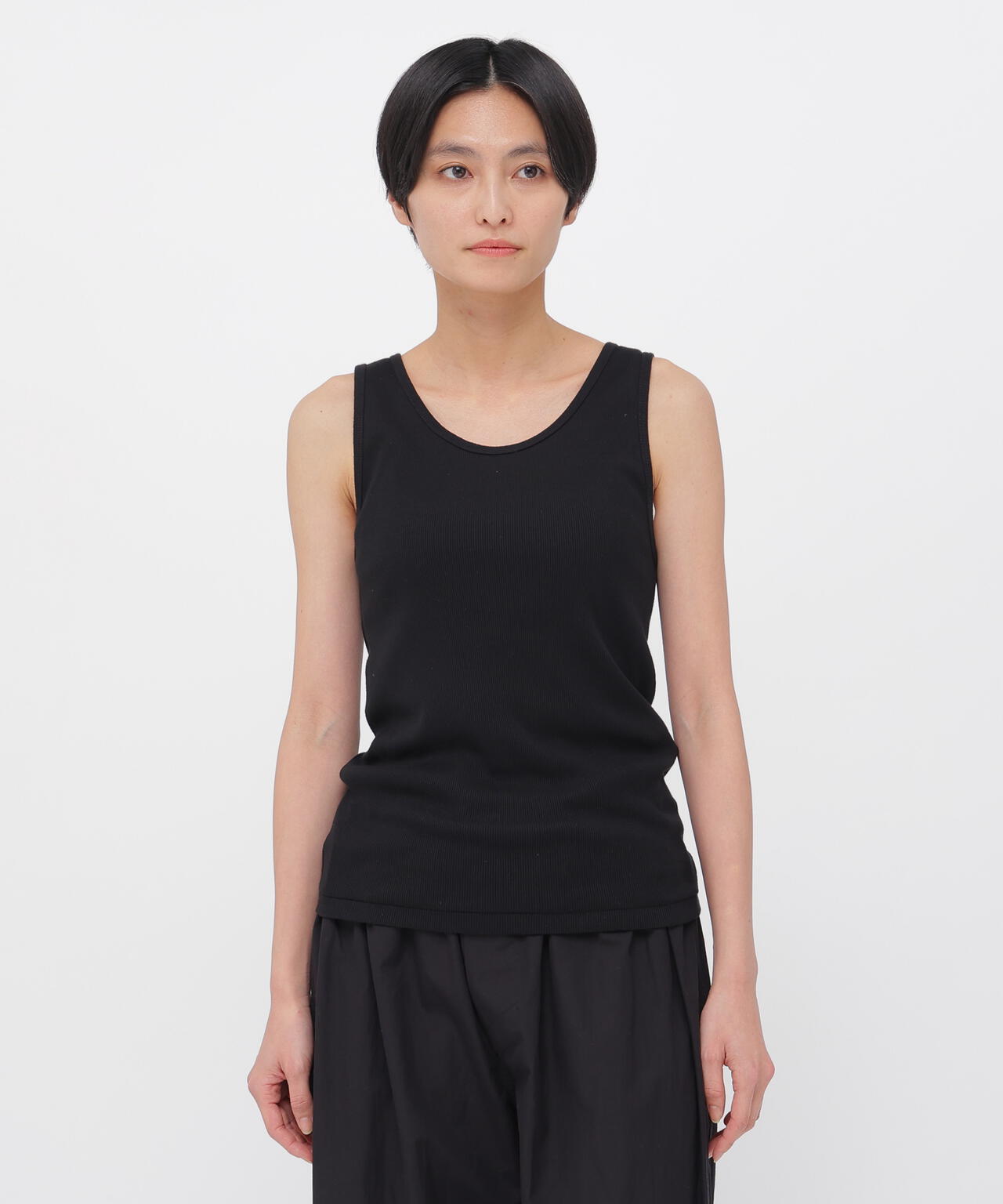 FINE COTTON RIB JERSEY TOP