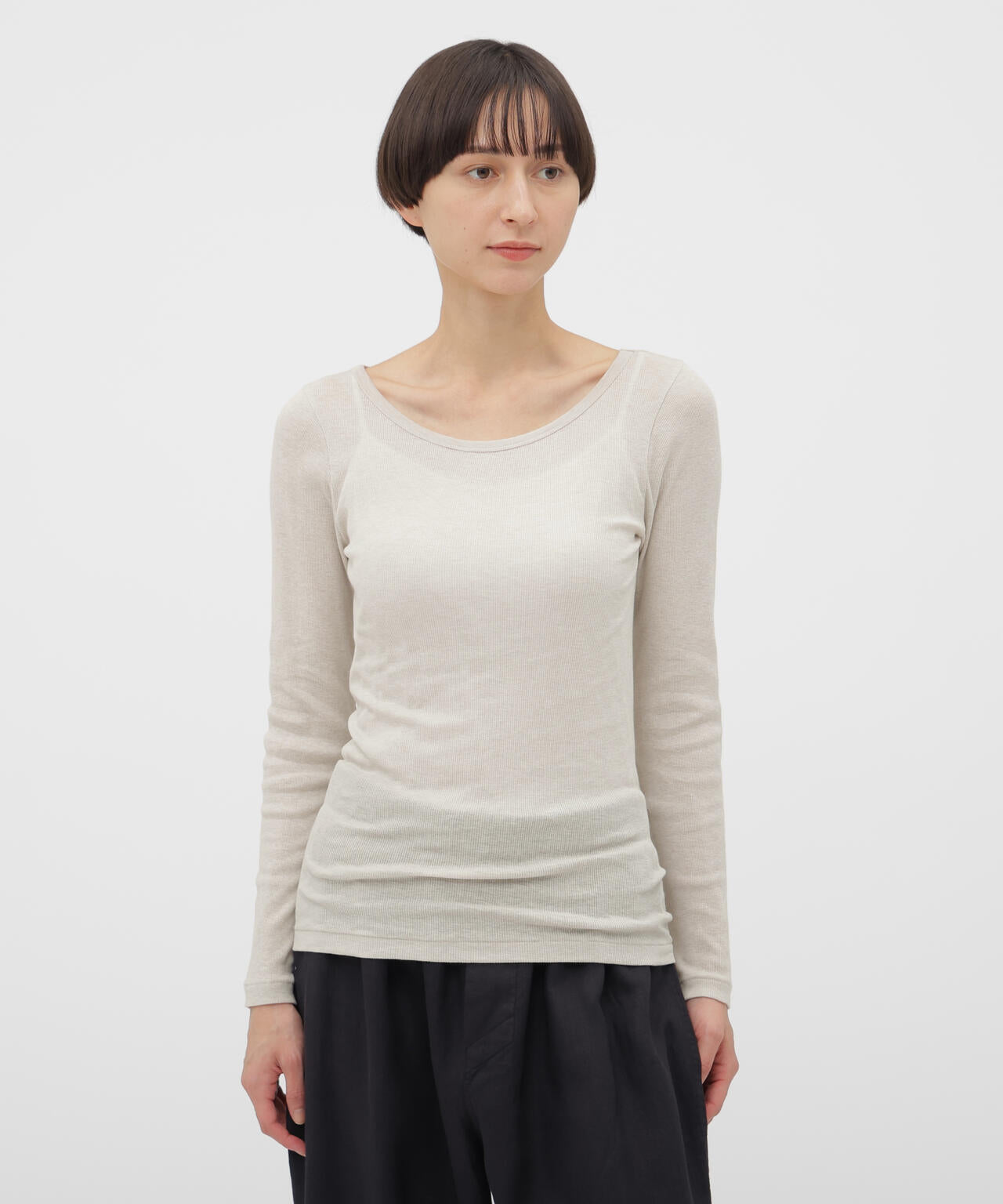 COTTON SILK RIB TOP