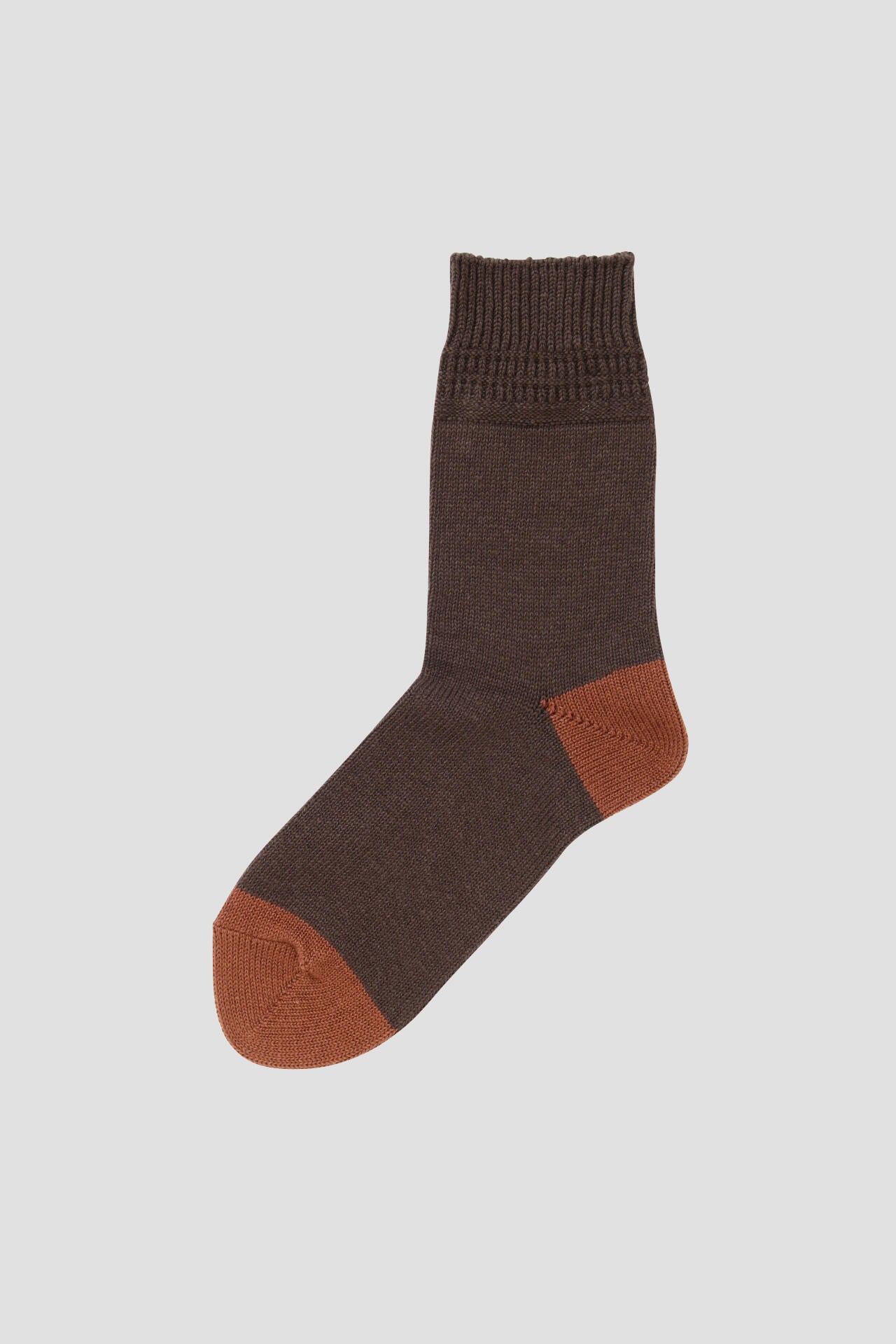 WOMEN ARMY RIB CONTRAST HEEL SOCKS