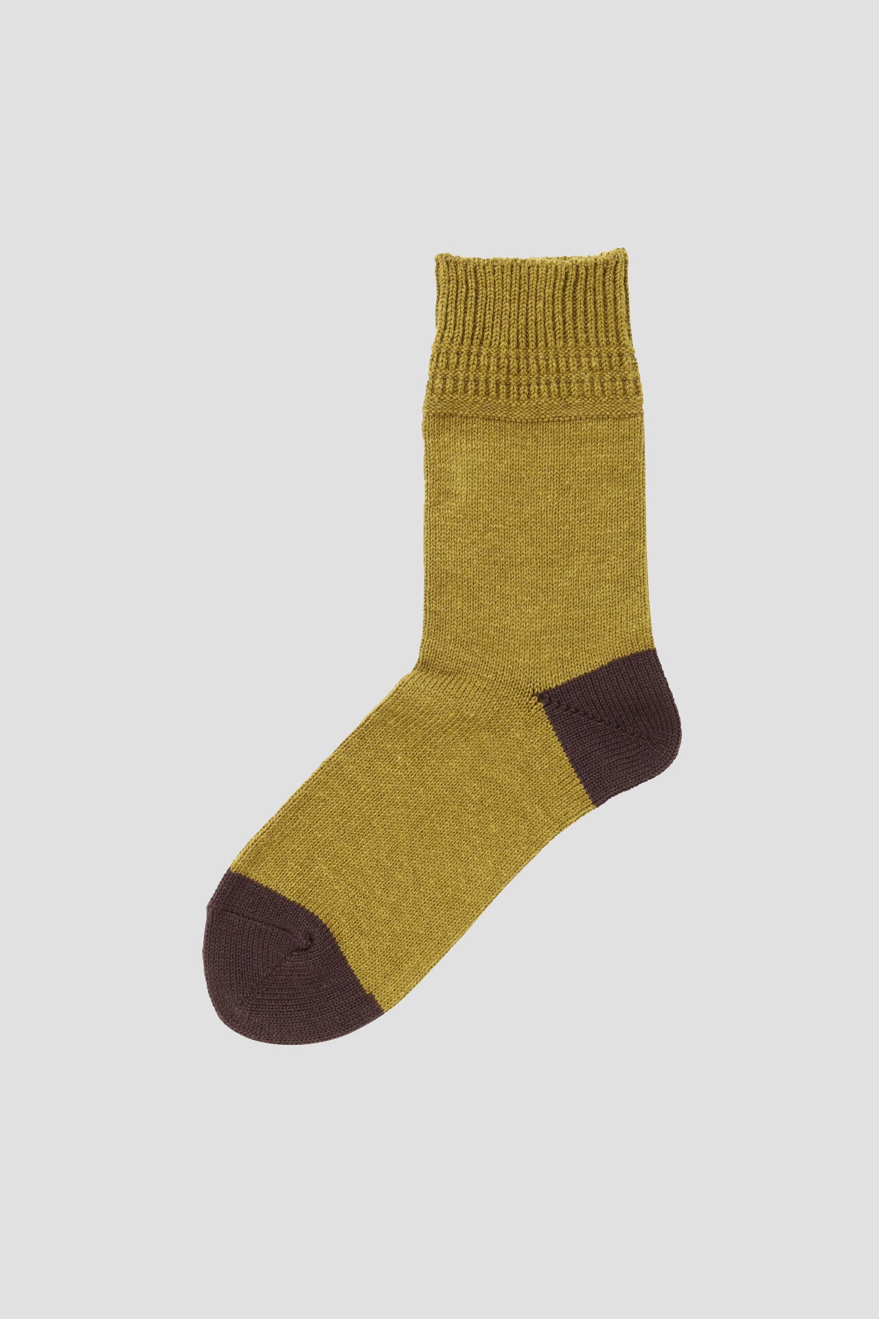 WOMEN ARMY RIB CONTRAST HEEL SOCKS