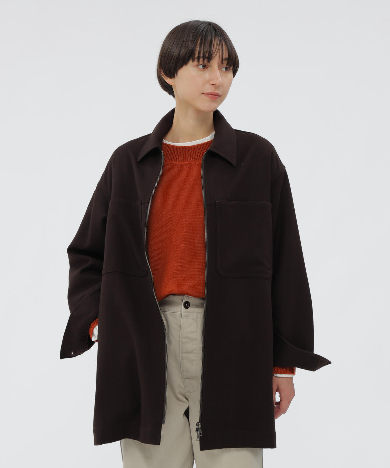FELTED WOOL SHIRTING BLOUSON