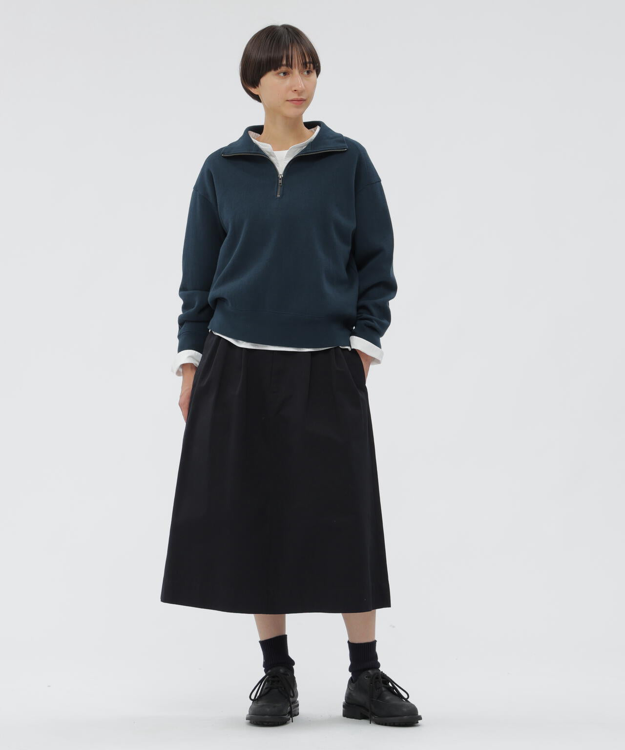 WASHED CHINO COTTON SKIRT