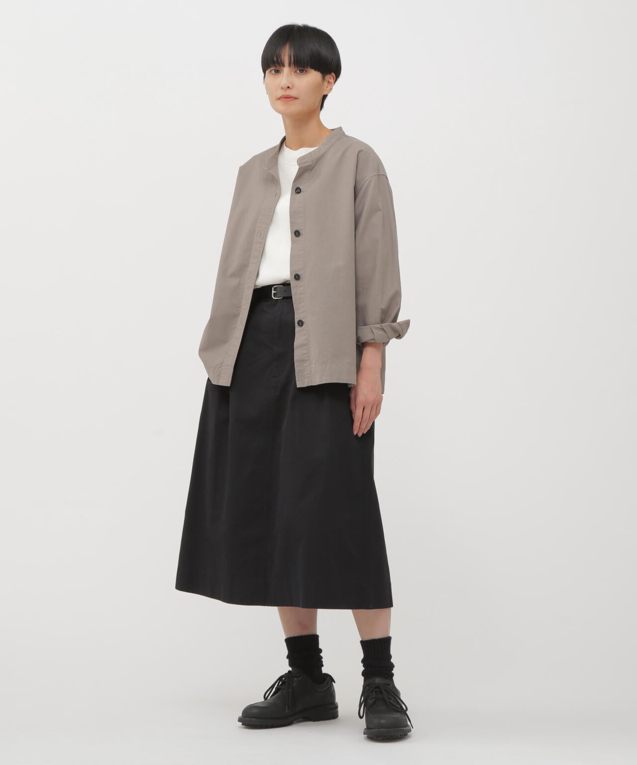 WASHED CHINO COTTON SKIRT