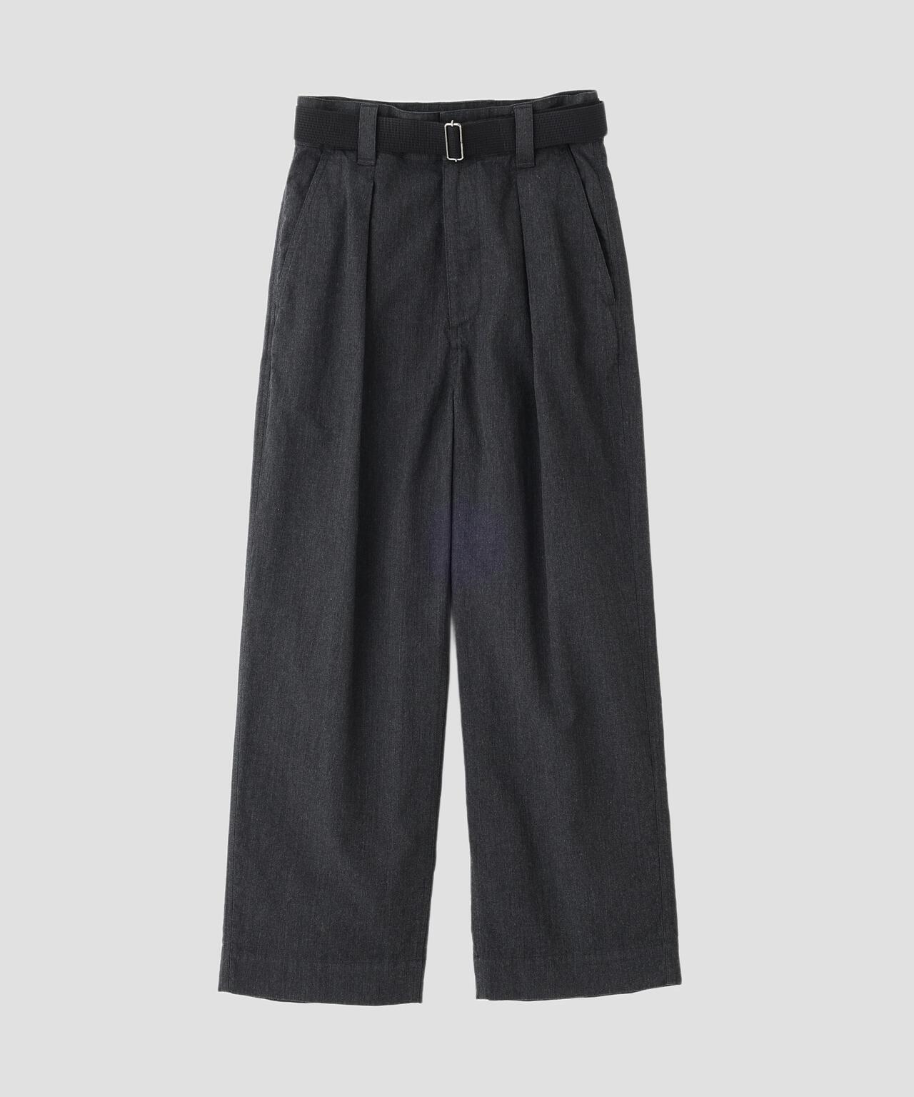 WOOL COTTON TWILL TROUSERS