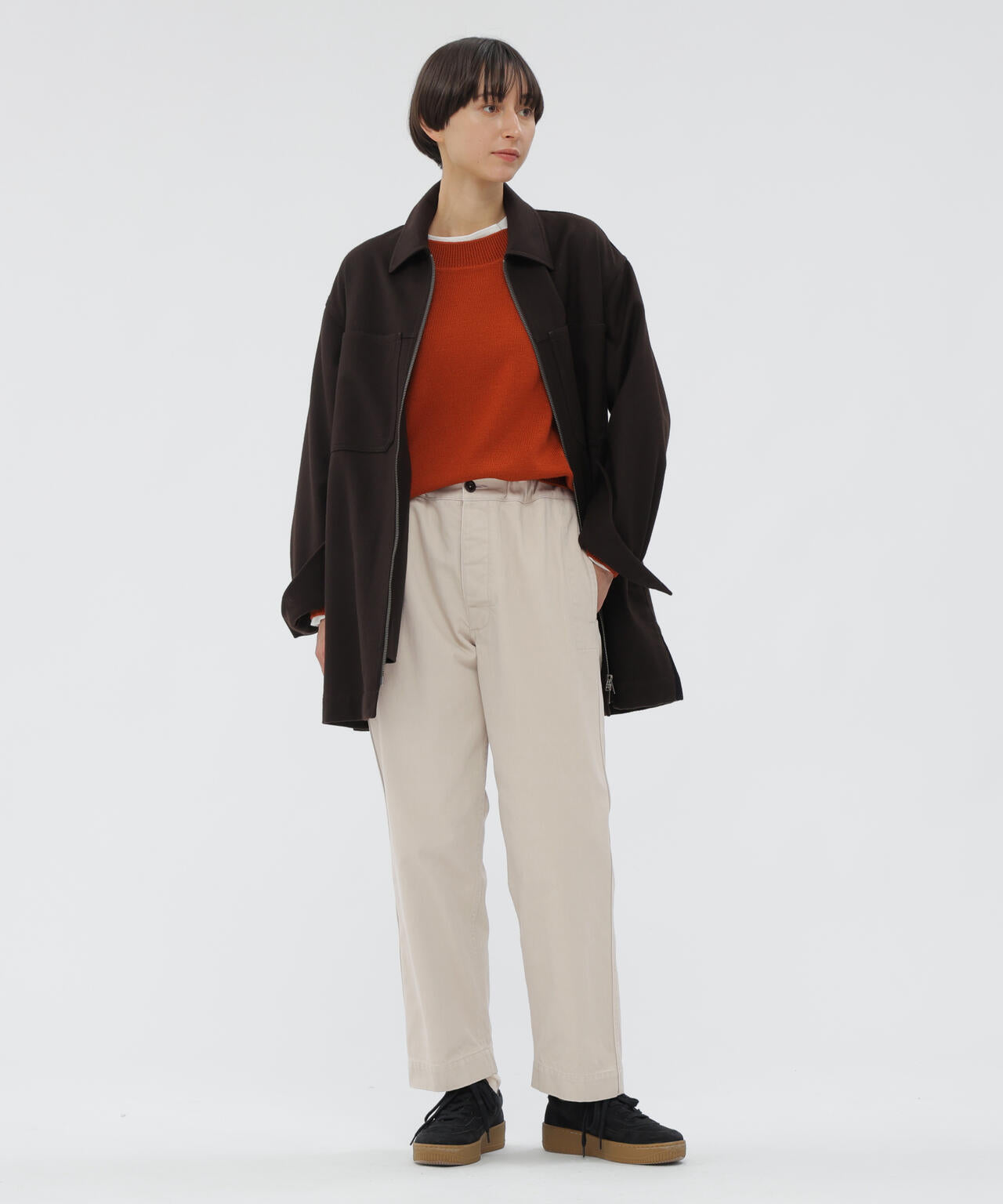 ORGANIC COTTON SATEEN TROUSERS