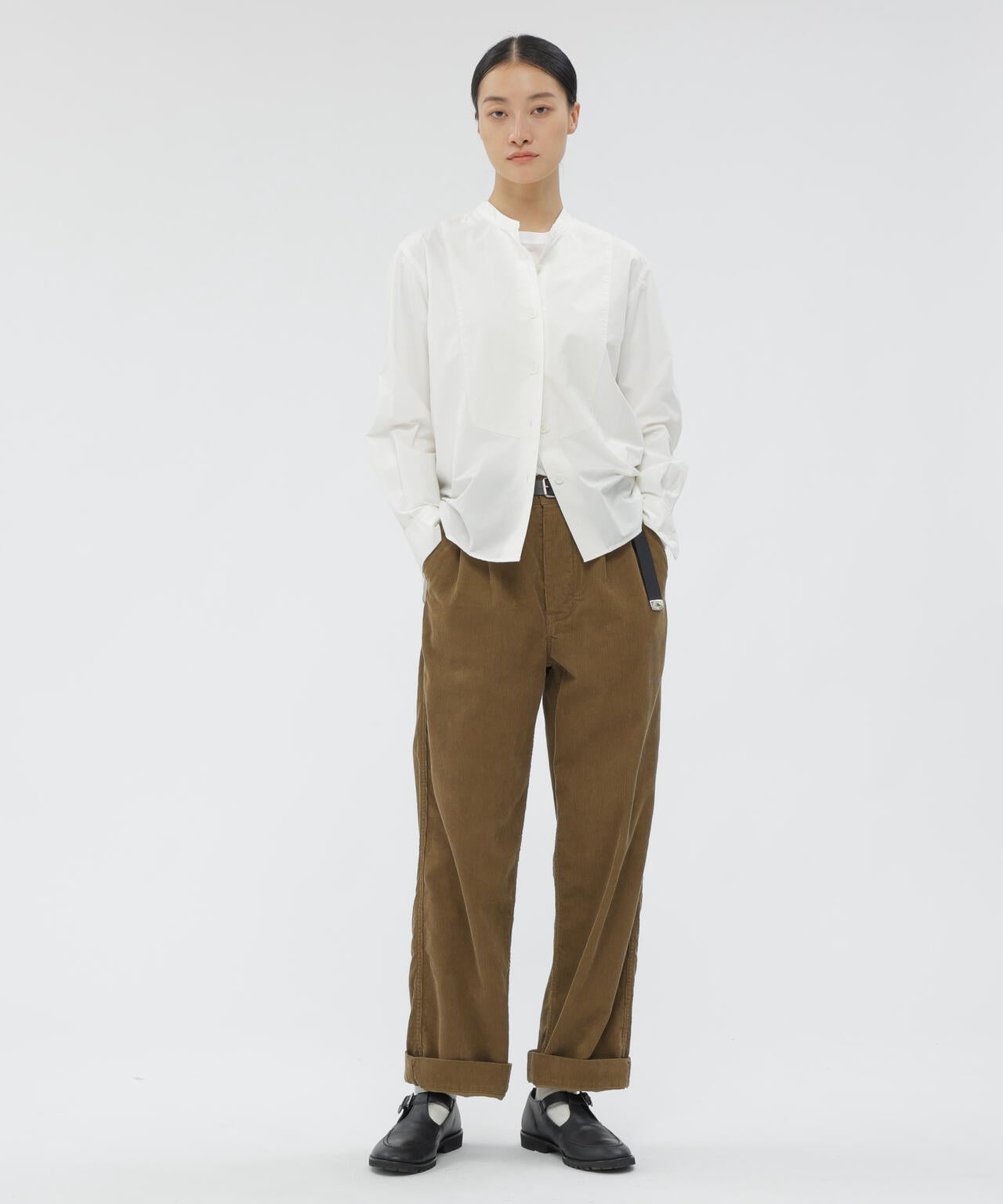 DRY COTTON NEEDLECORD TROUSERS