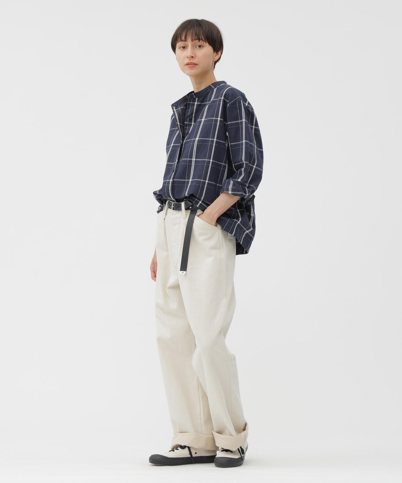 GRAPHIC GRID CHECK COTTON SHIRT