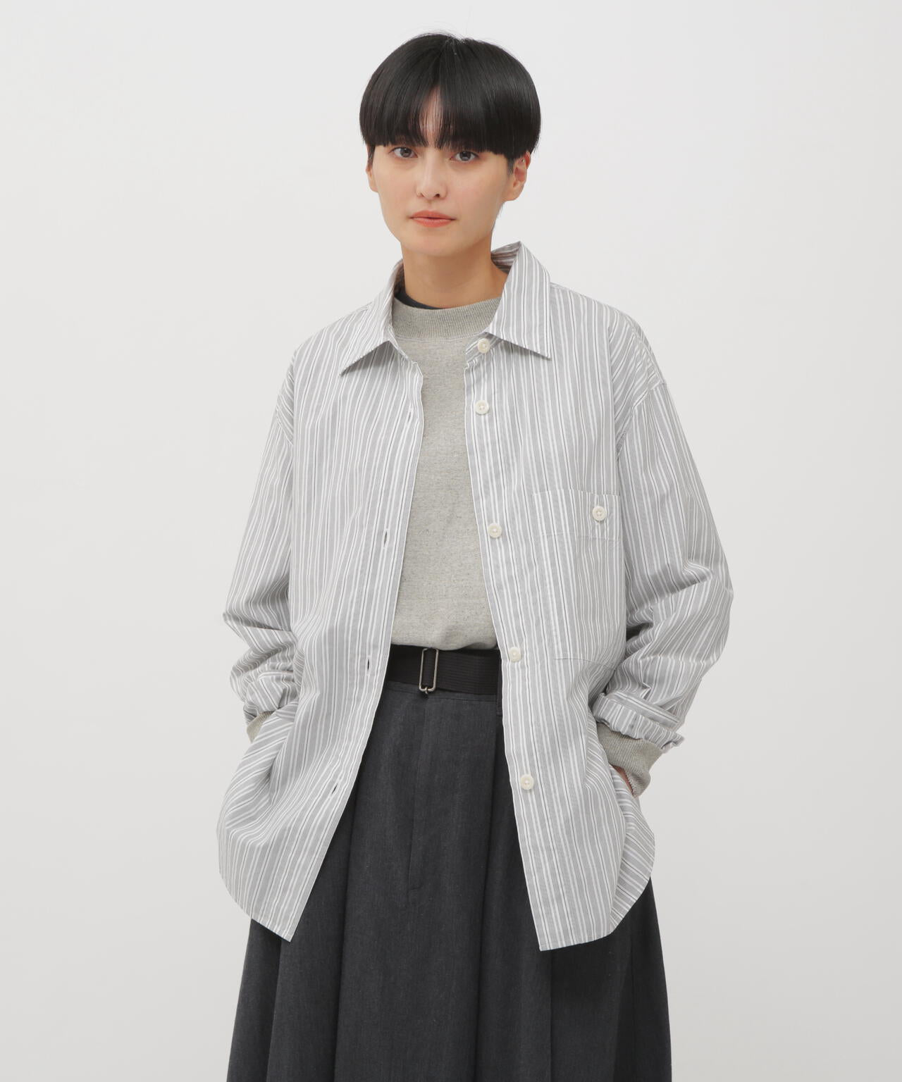 PJ STRIPE COTTON POPLIN SHIRT